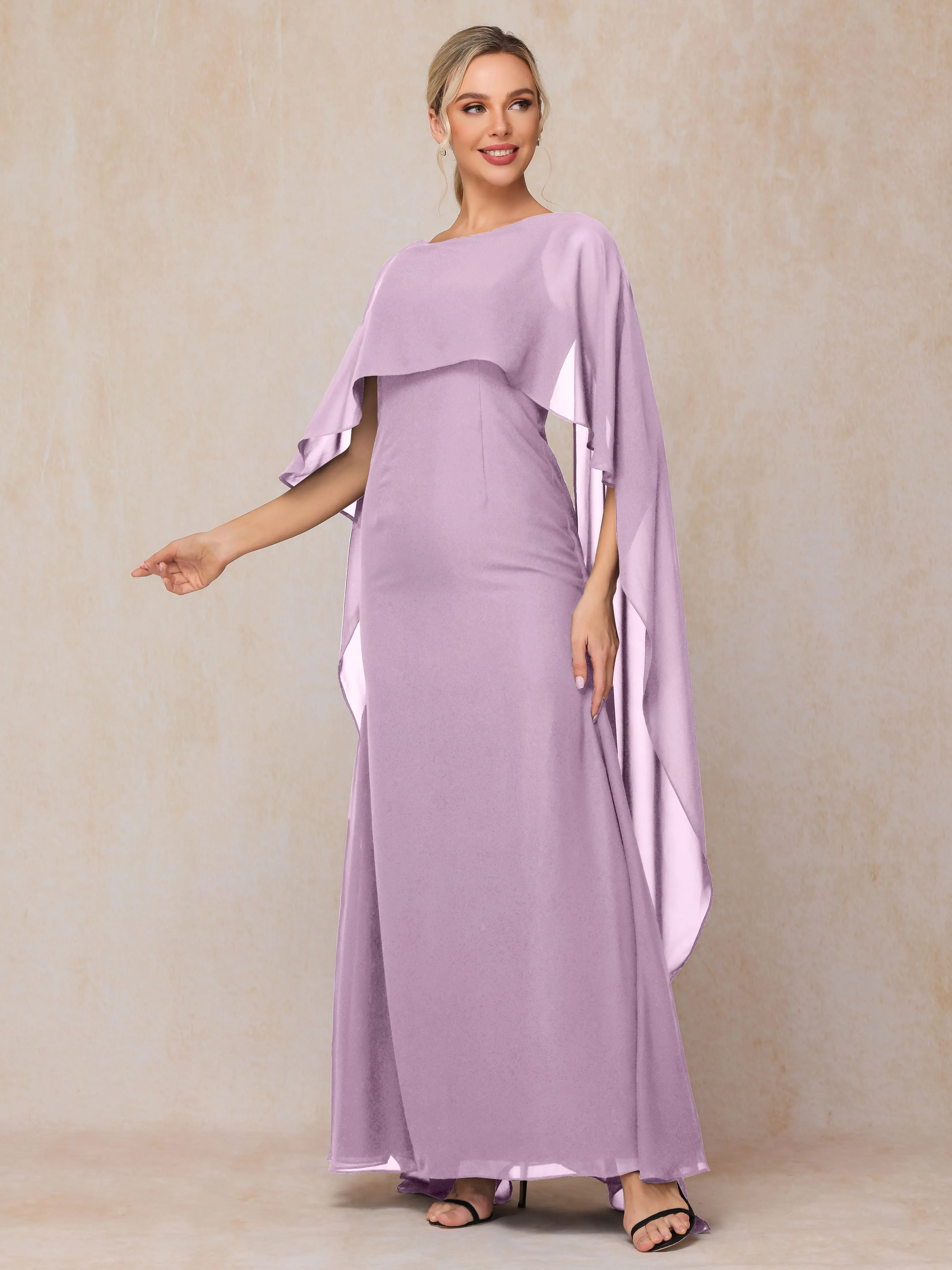 Scoop Floor Length Chiffon Mother of the Bride Dress