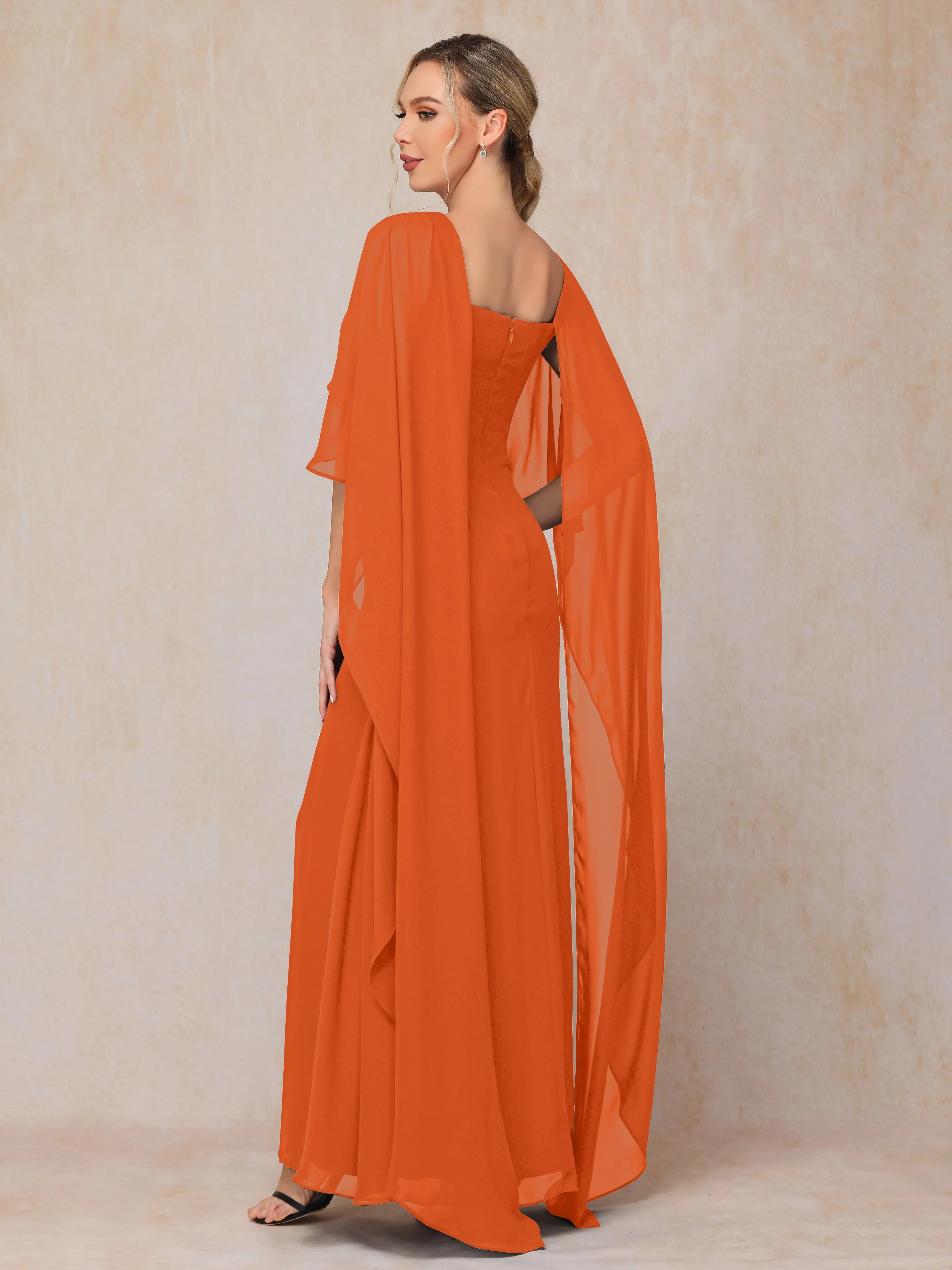 Scoop Floor Length Chiffon Mother of the Bride Dress