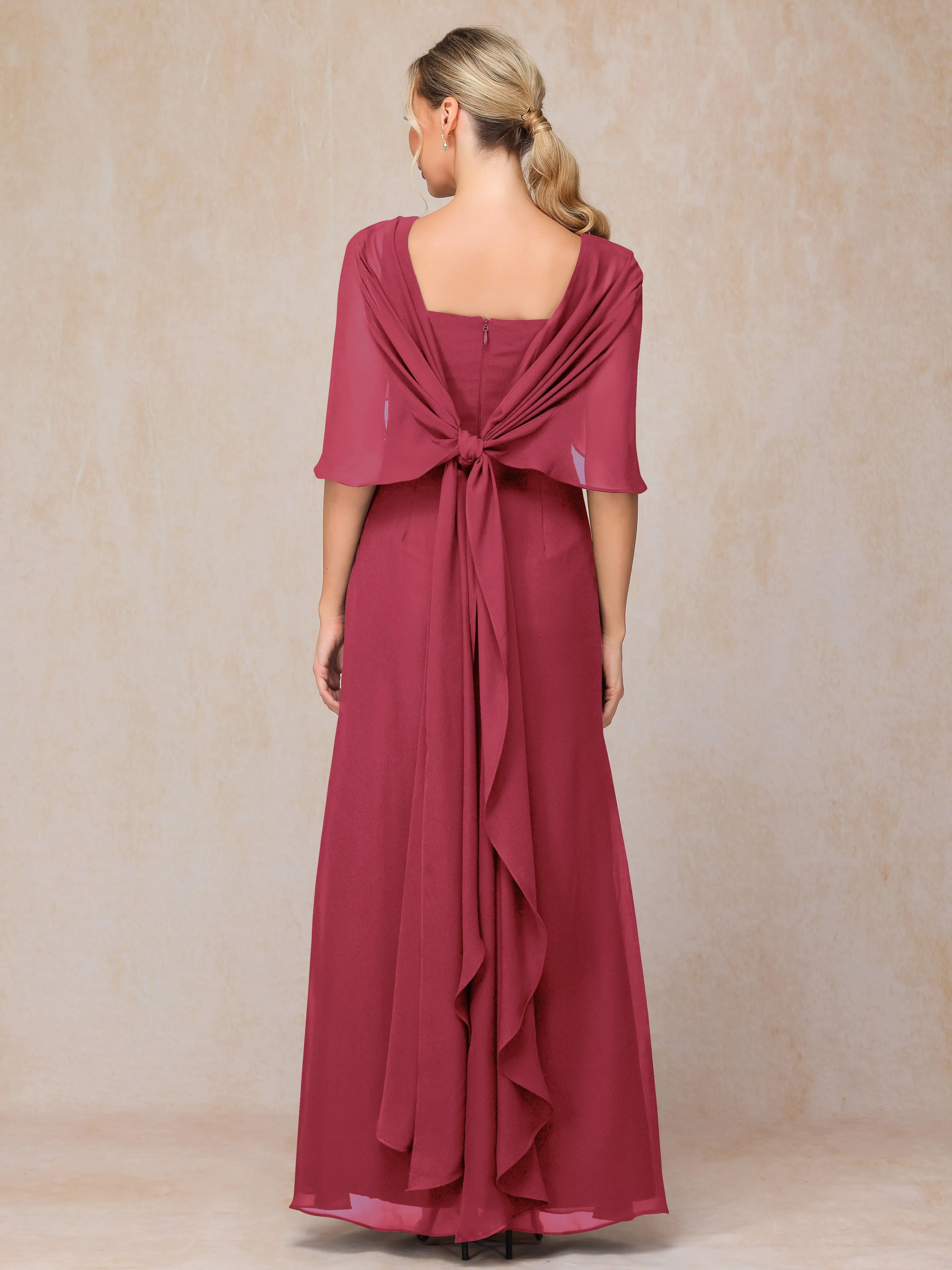 Scoop Floor Length Chiffon Mother of the Bride Dress