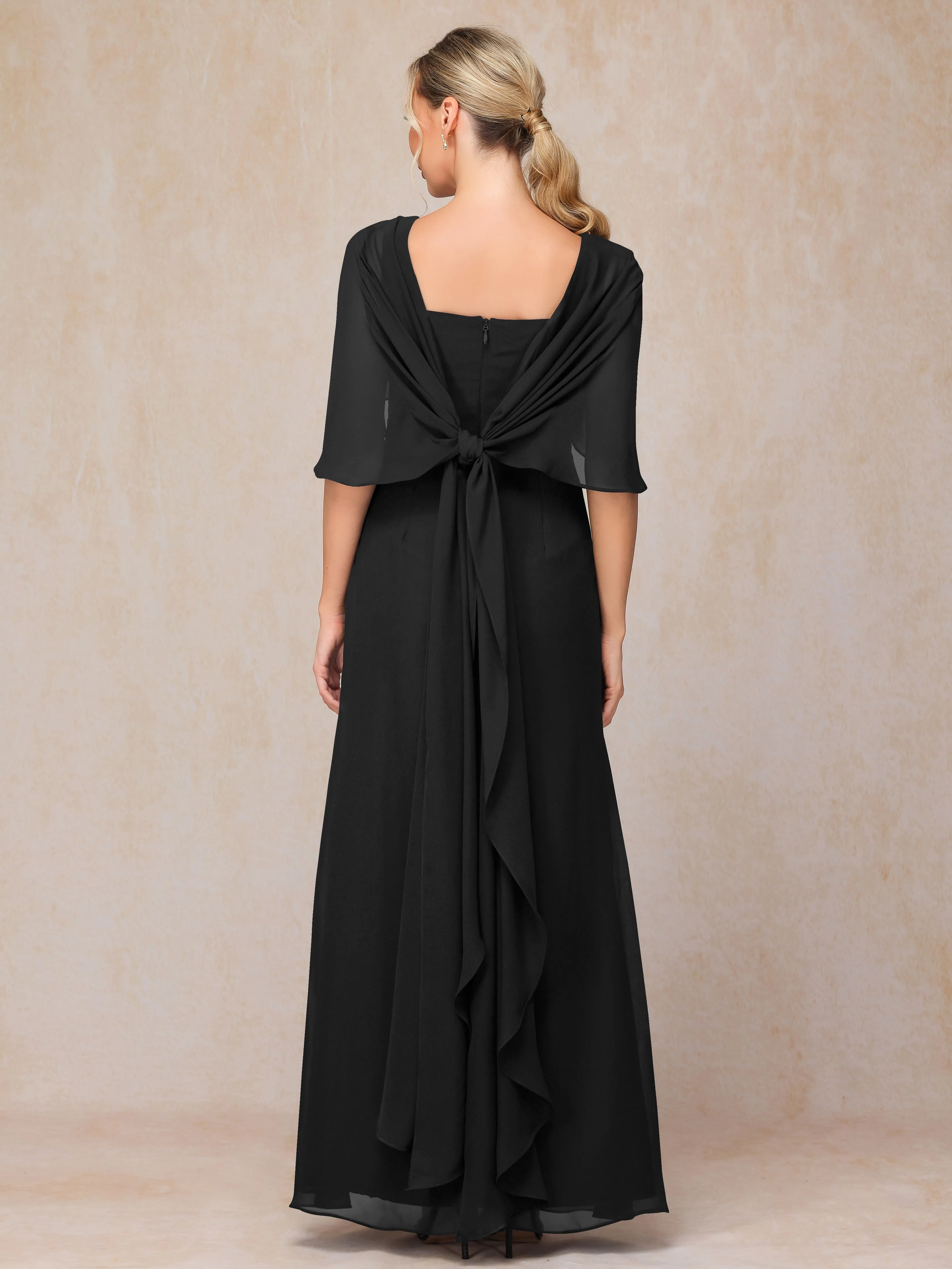 Scoop Floor Length Chiffon Mother of the Bride Dress