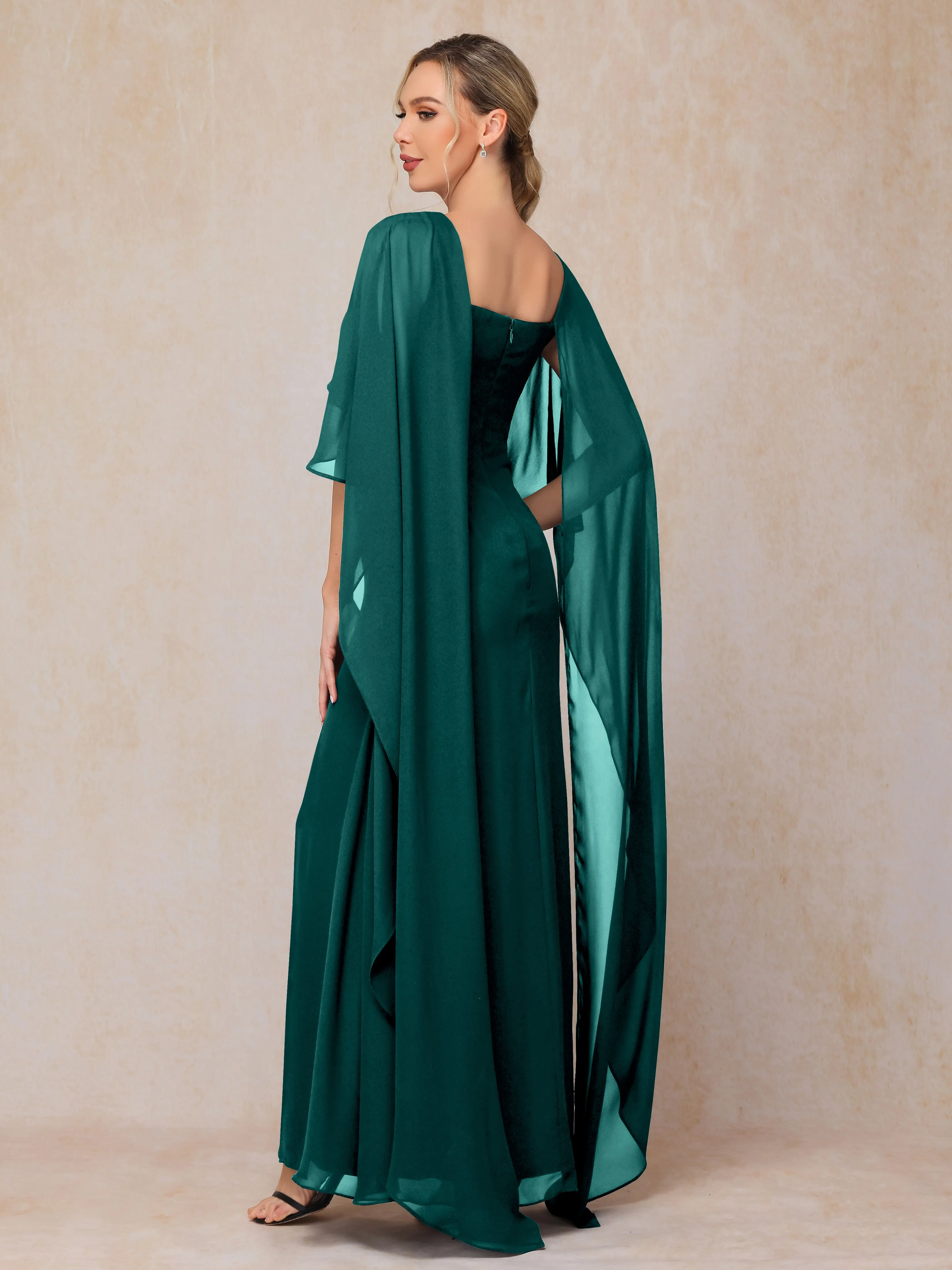 Scoop Floor Length Chiffon Mother of the Bride Dress