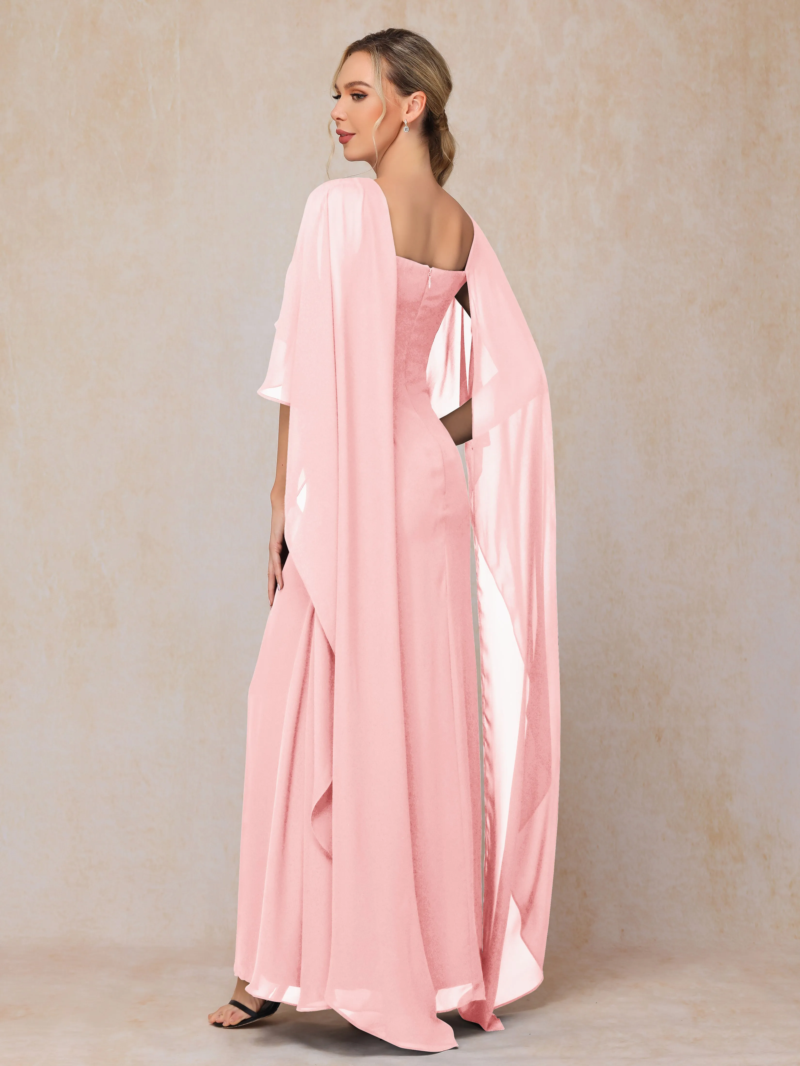 Scoop Floor Length Chiffon Mother of the Bride Dress