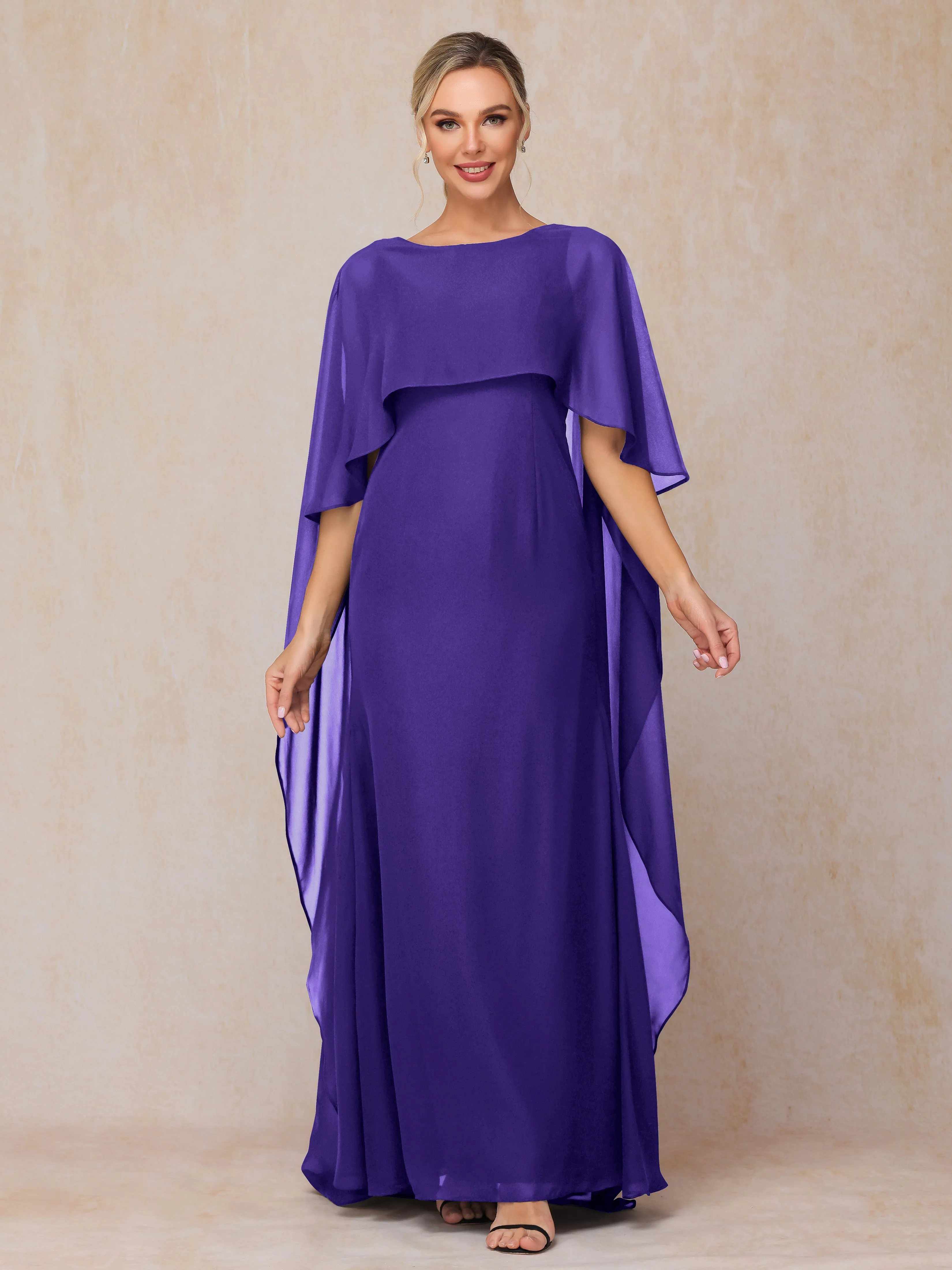 Scoop Floor Length Chiffon Mother of the Bride Dress