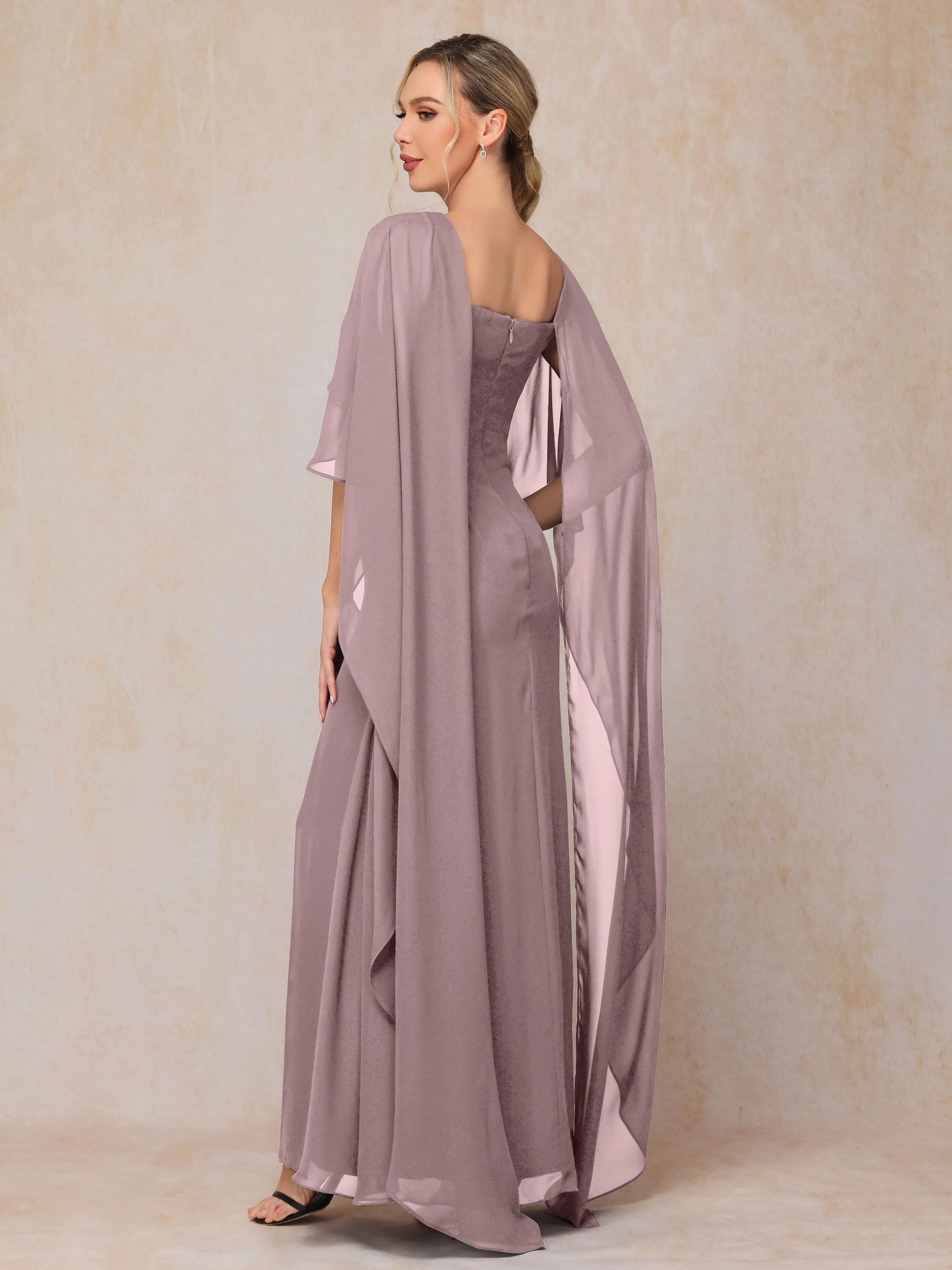 Scoop Floor Length Chiffon Mother of the Bride Dress