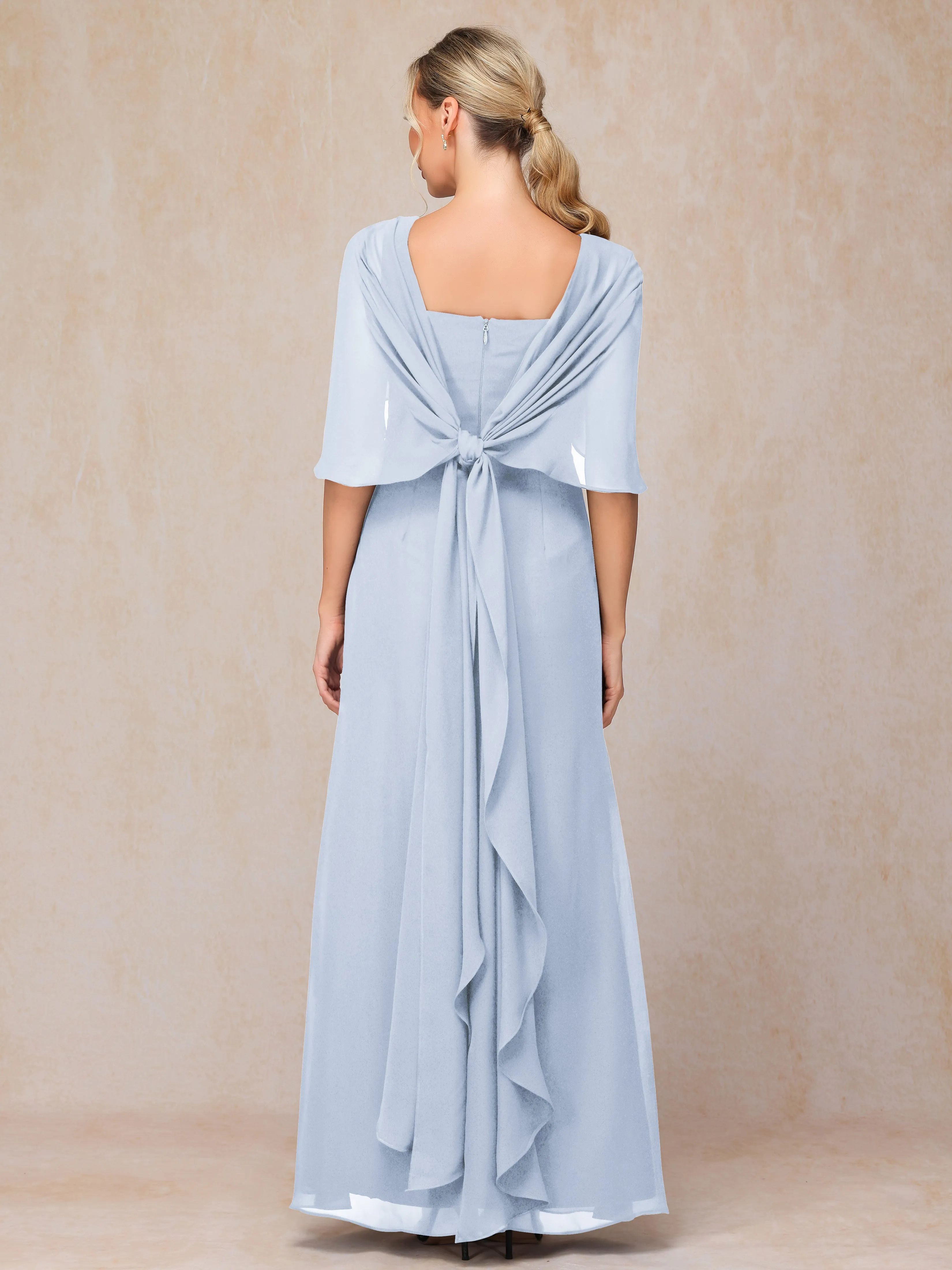 Scoop Floor Length Chiffon Mother of the Bride Dress