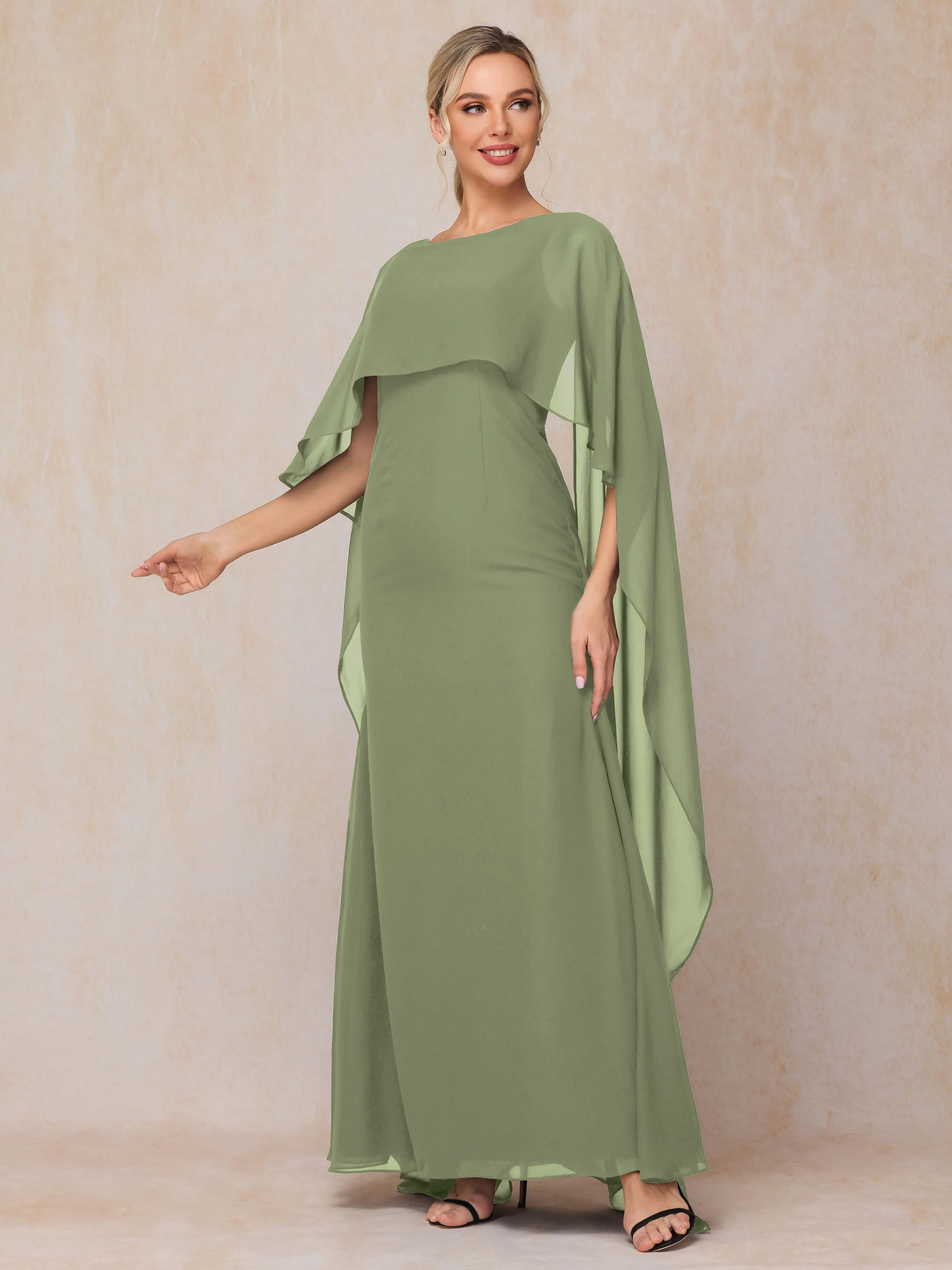 Scoop Floor Length Chiffon Mother of the Bride Dress