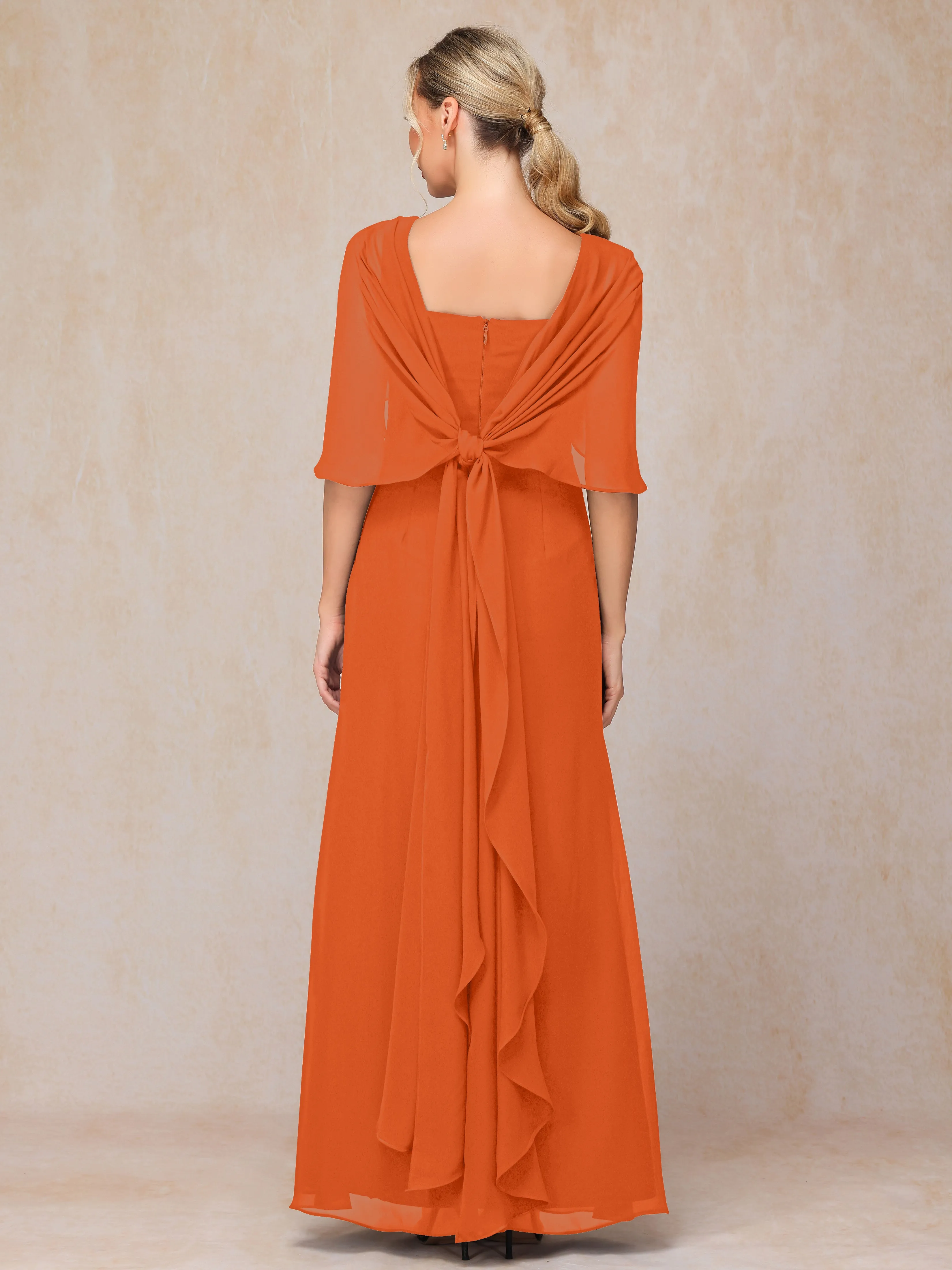 Scoop Floor Length Chiffon Mother of the Bride Dress