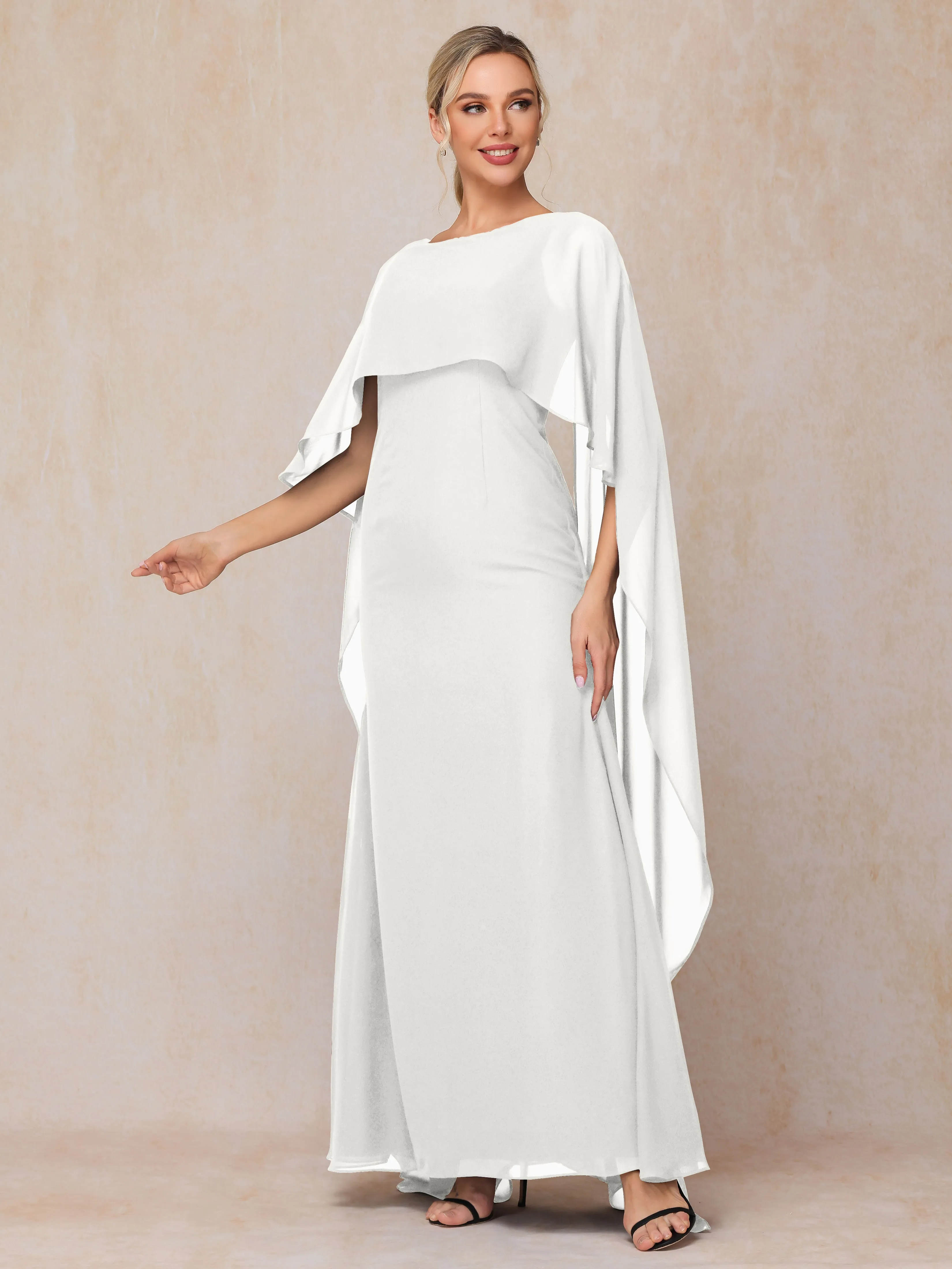 Scoop Floor Length Chiffon Mother of the Bride Dress