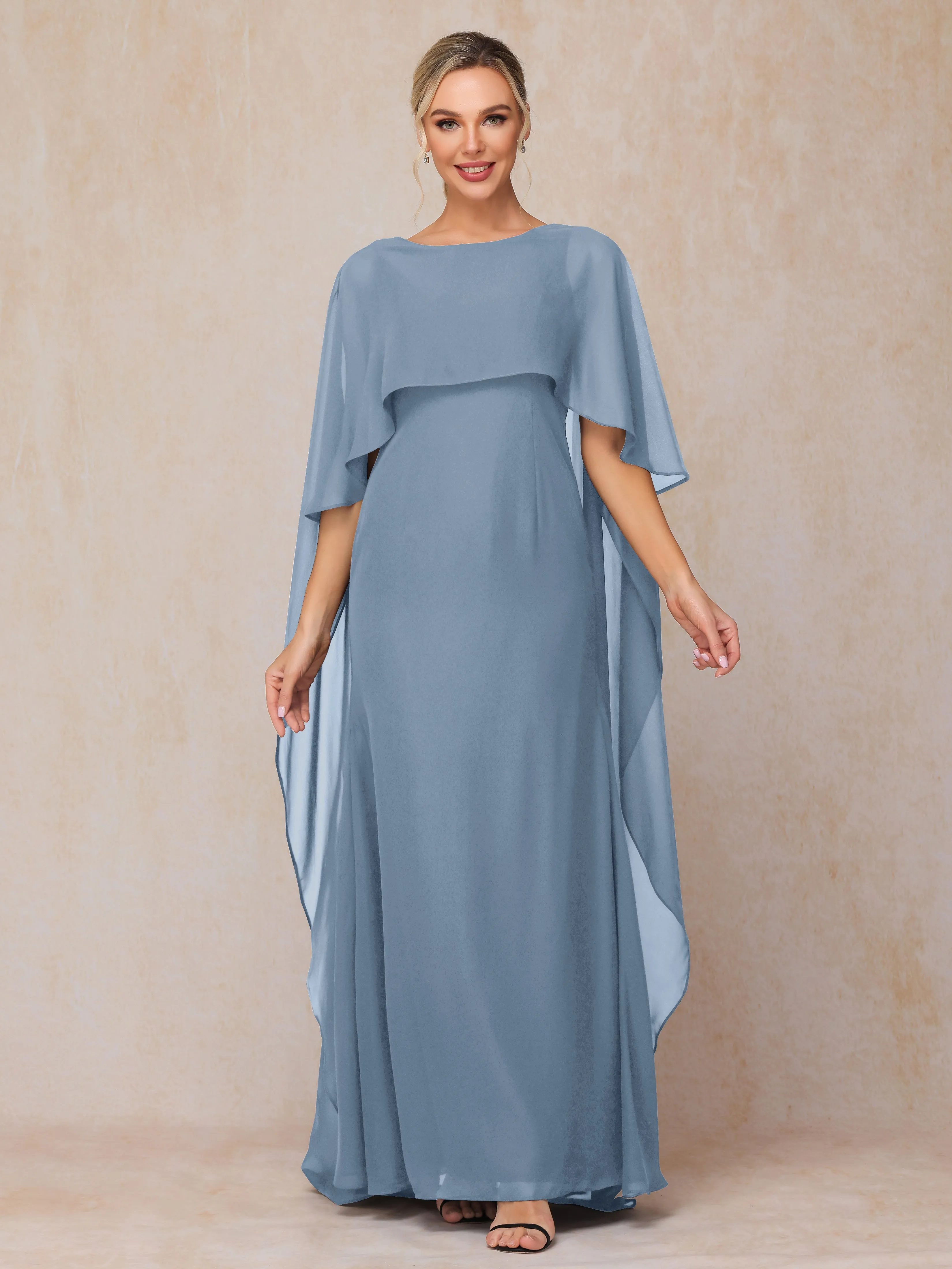 Scoop Floor Length Chiffon Mother of the Bride Dress