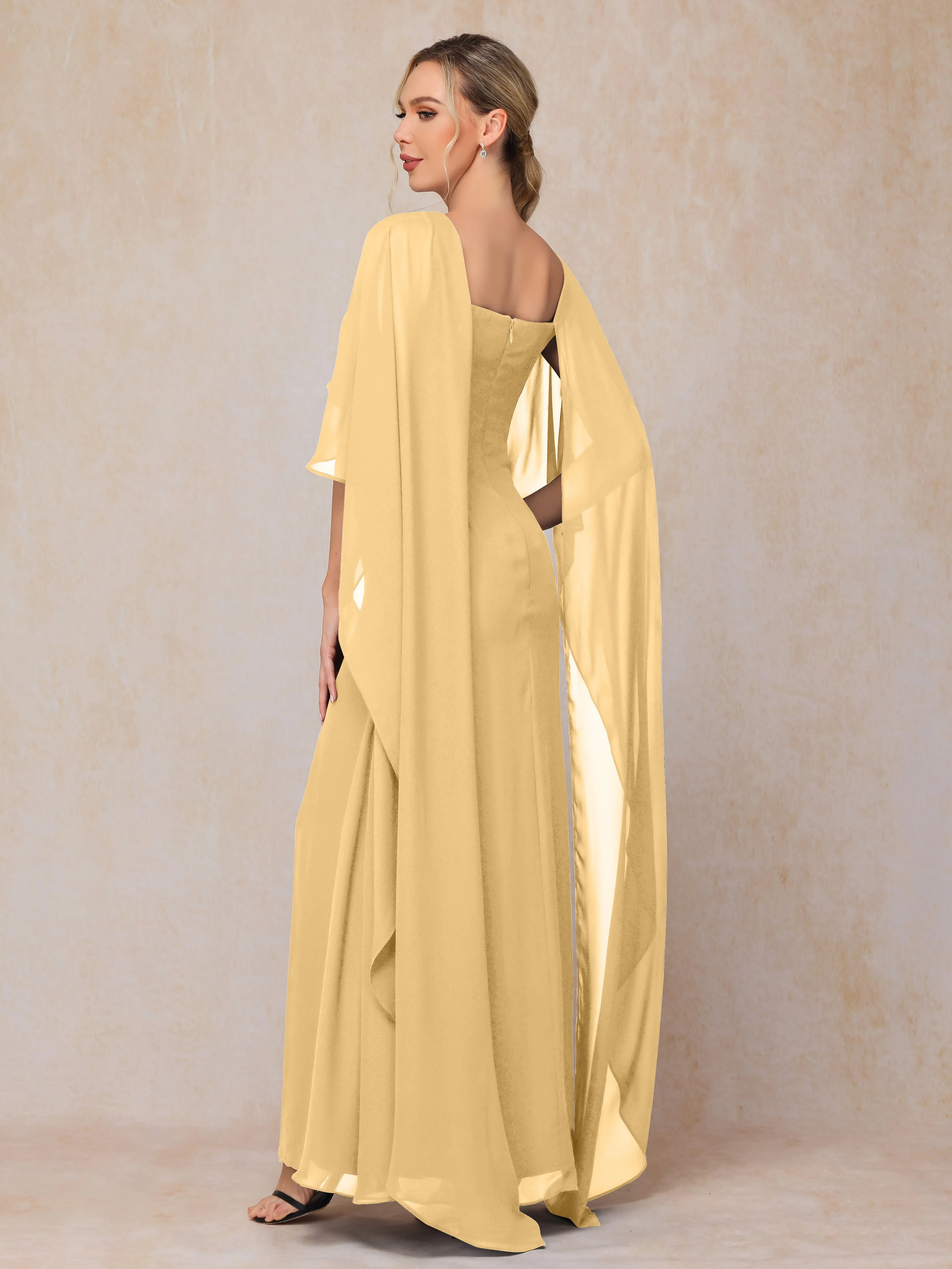 Scoop Floor Length Chiffon Mother of the Bride Dress