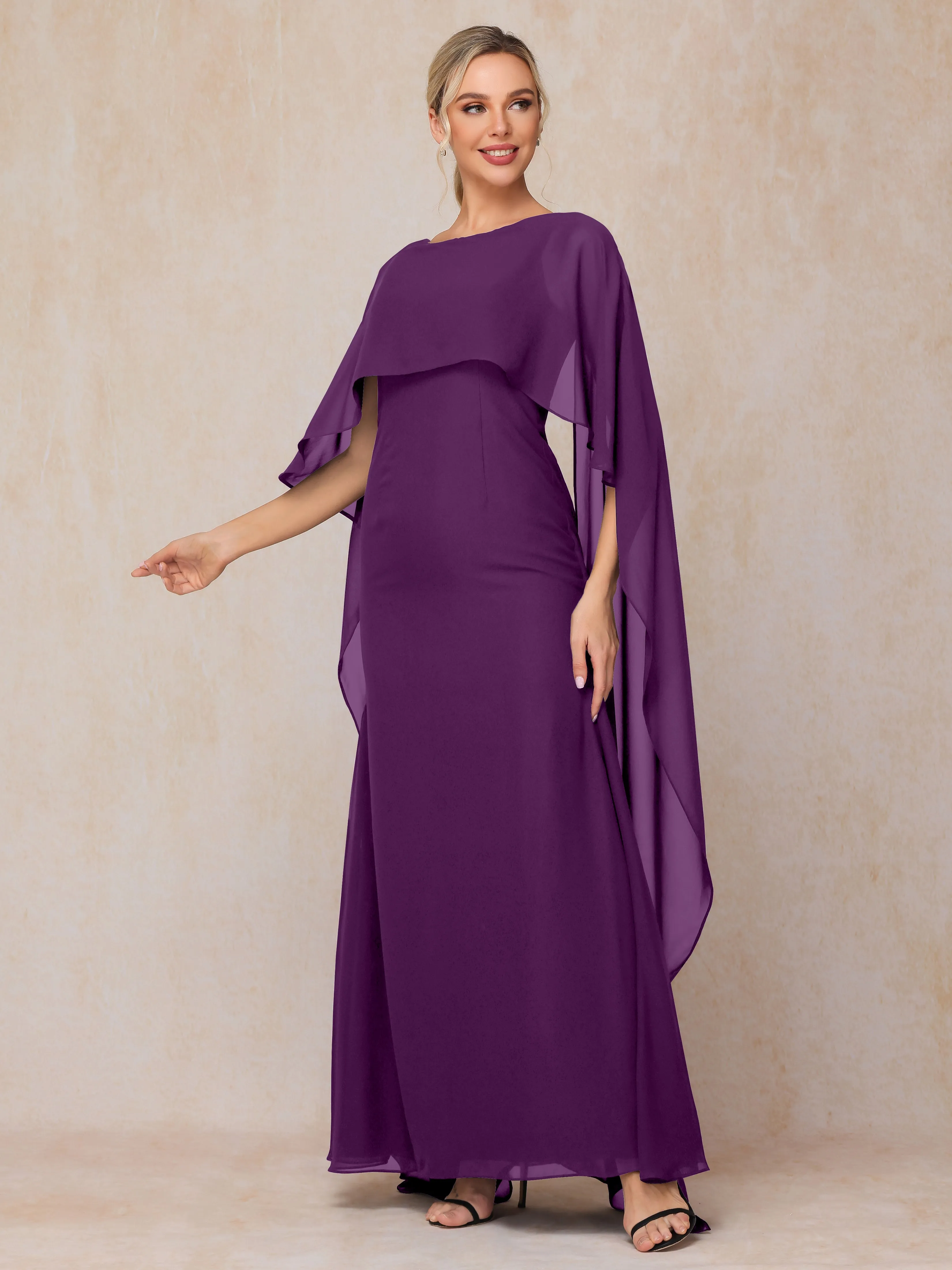 Scoop Floor Length Chiffon Mother of the Bride Dress