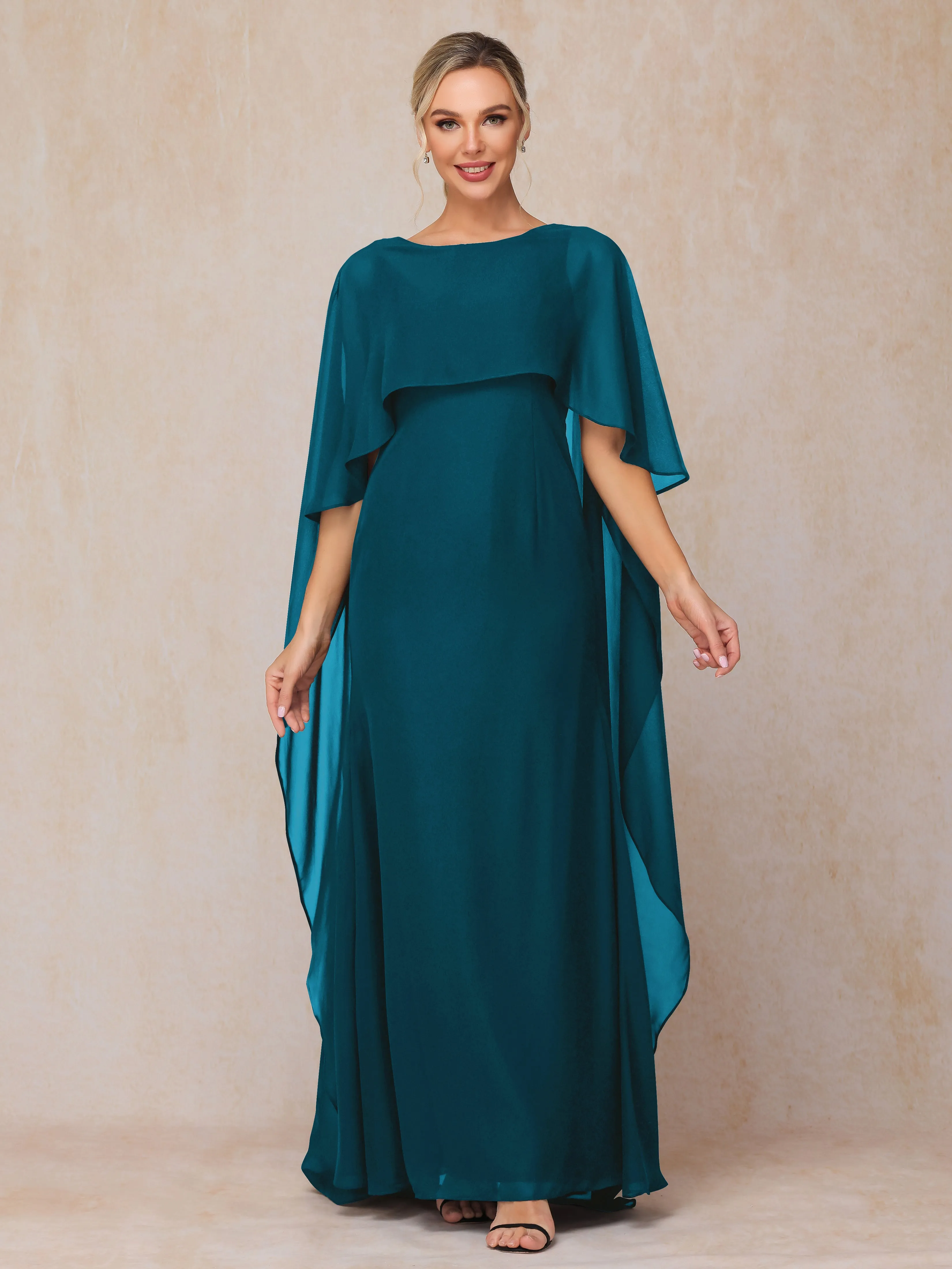 Scoop Floor Length Chiffon Mother of the Bride Dress