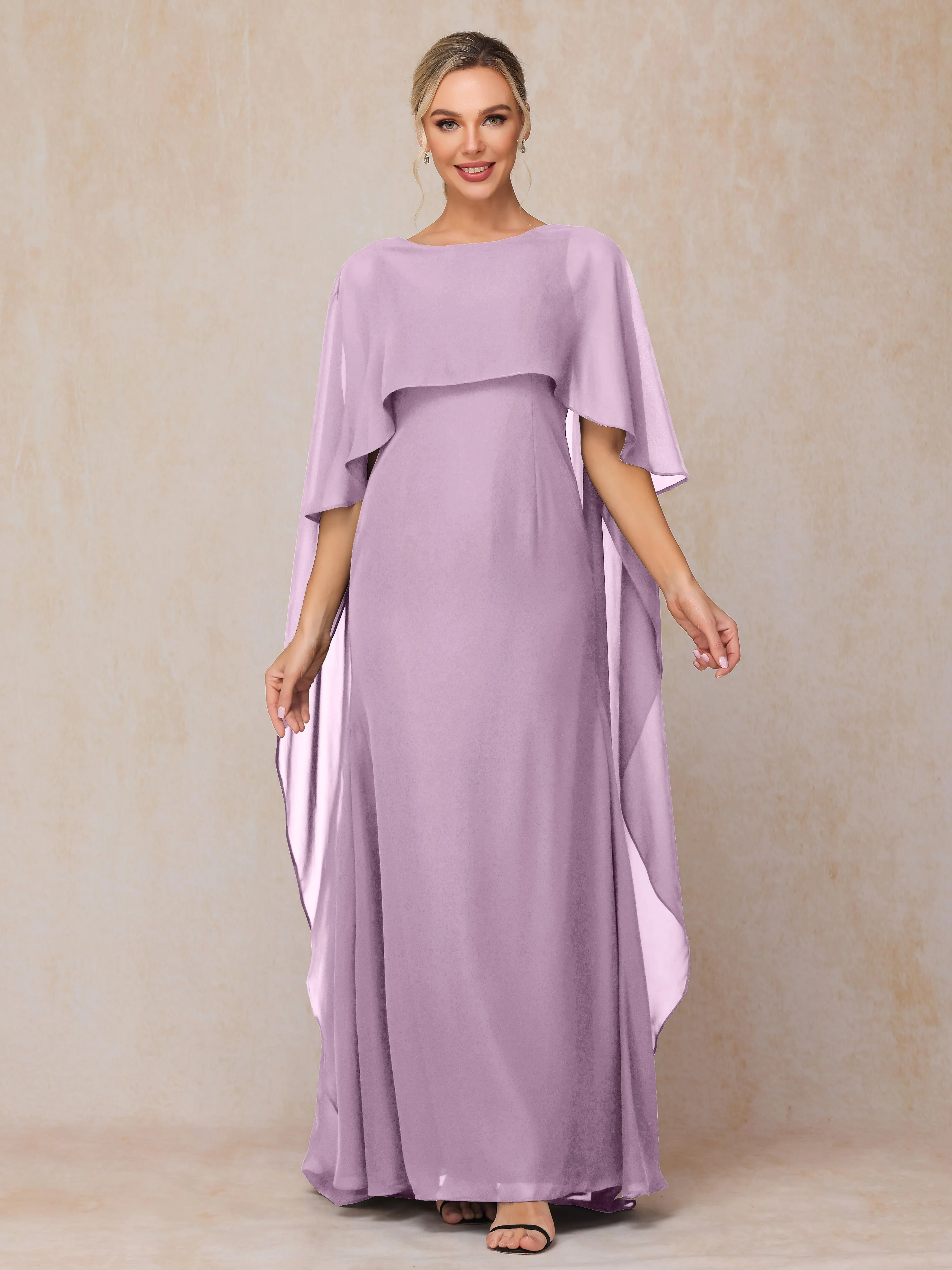 Scoop Floor Length Chiffon Mother of the Bride Dress