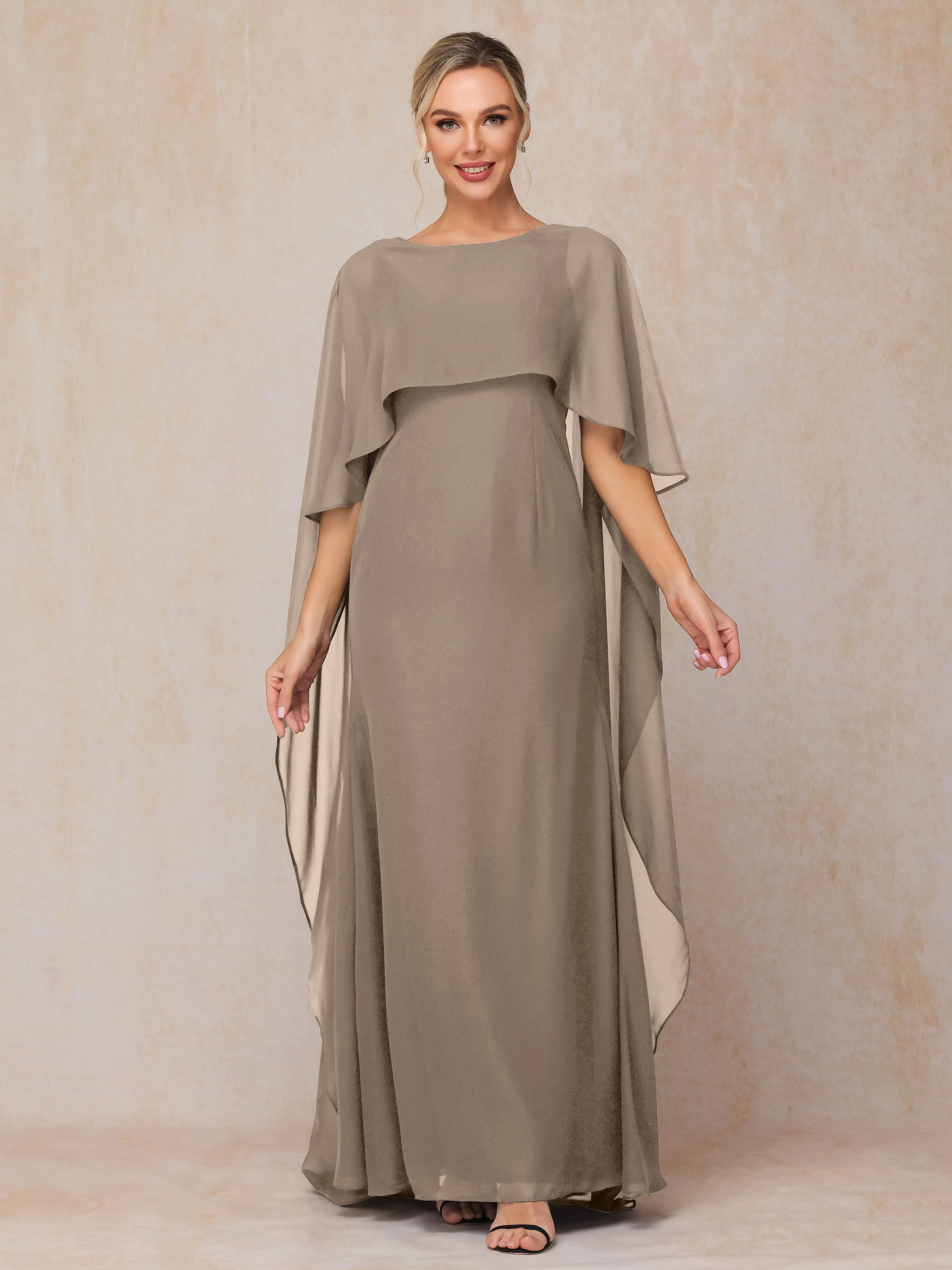 Scoop Floor Length Chiffon Mother of the Bride Dress