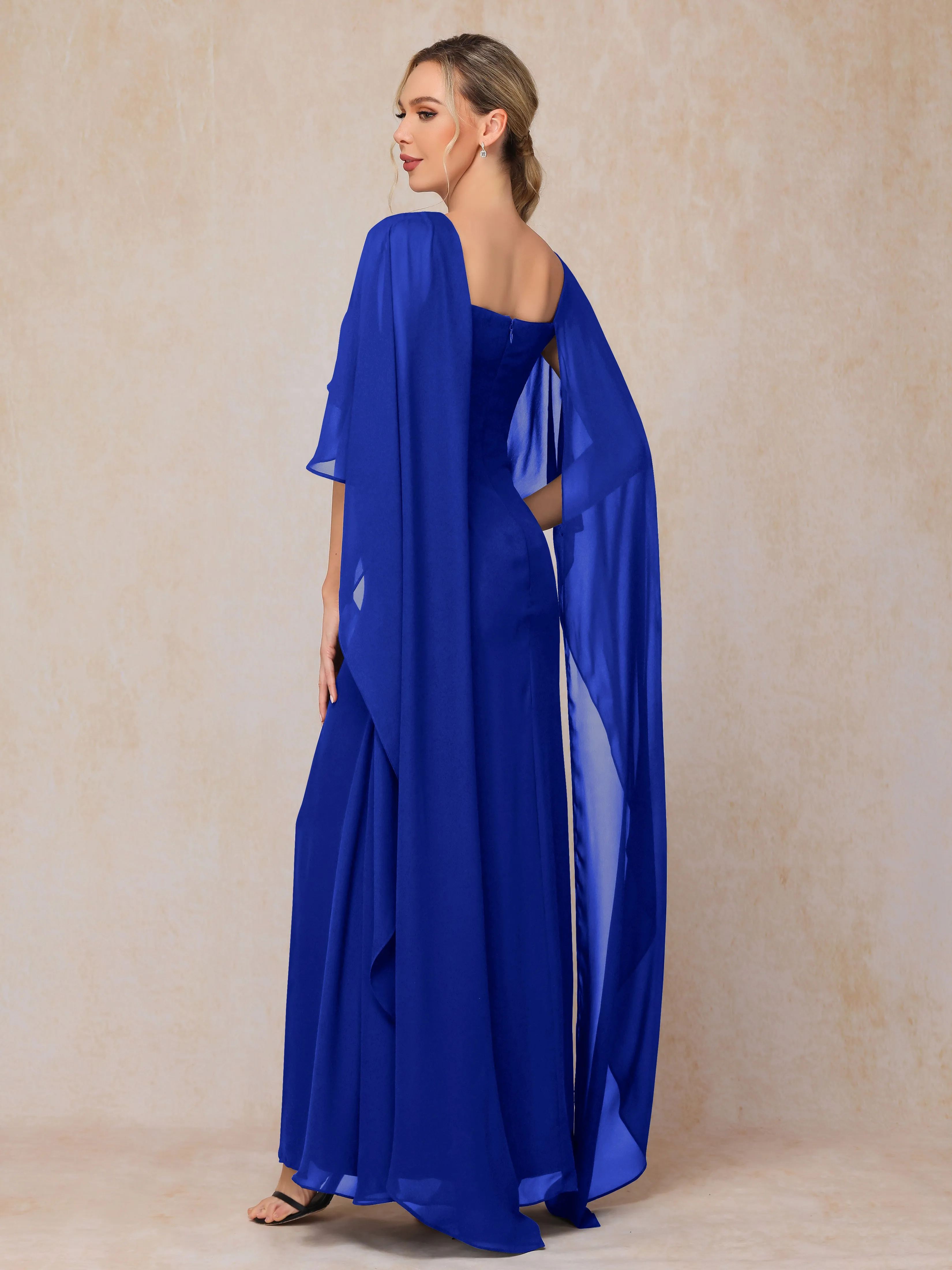 Scoop Floor Length Chiffon Mother of the Bride Dress