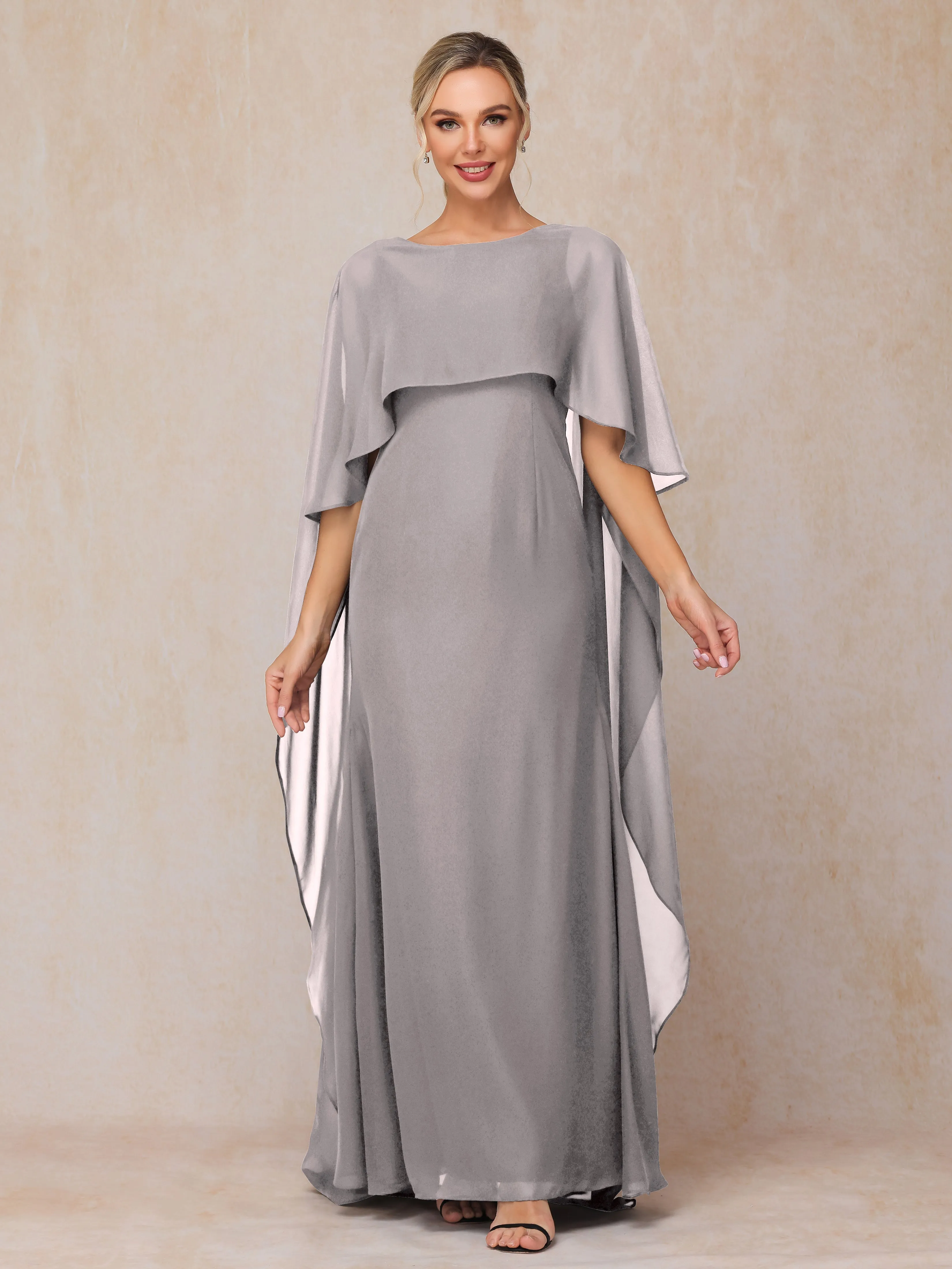 Scoop Floor Length Chiffon Mother of the Bride Dress