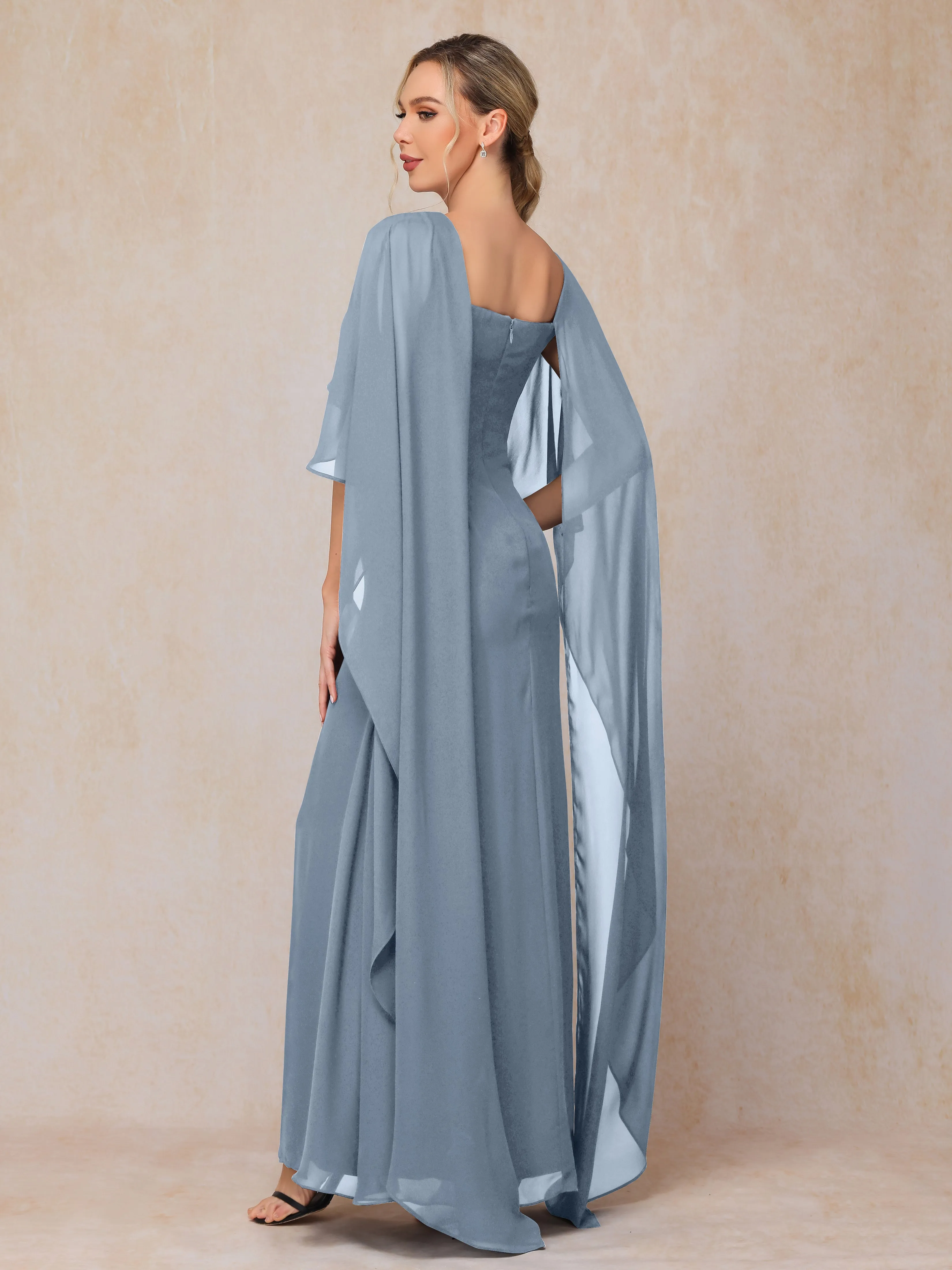 Scoop Floor Length Chiffon Mother of the Bride Dress