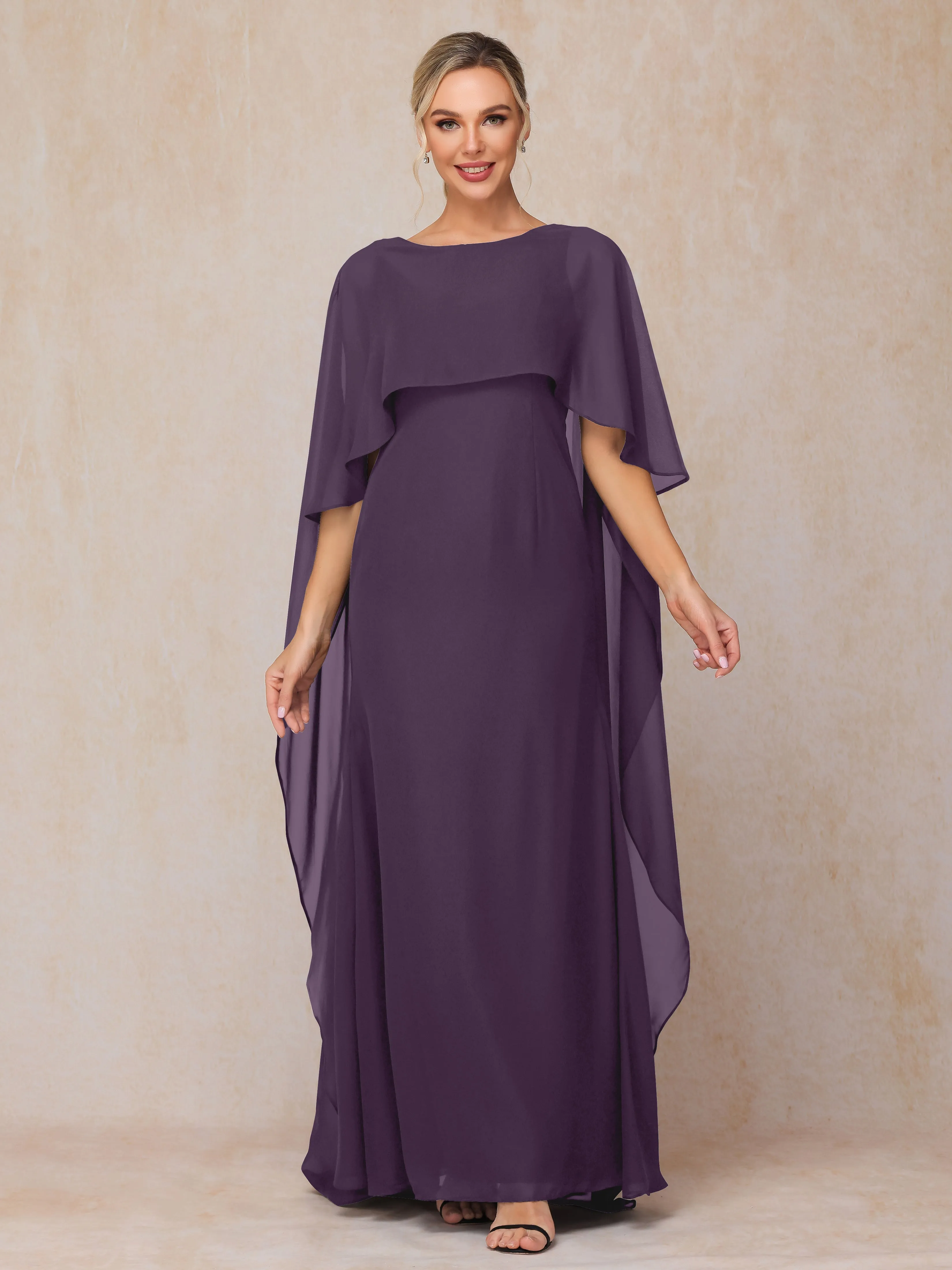 Scoop Floor Length Chiffon Mother of the Bride Dress