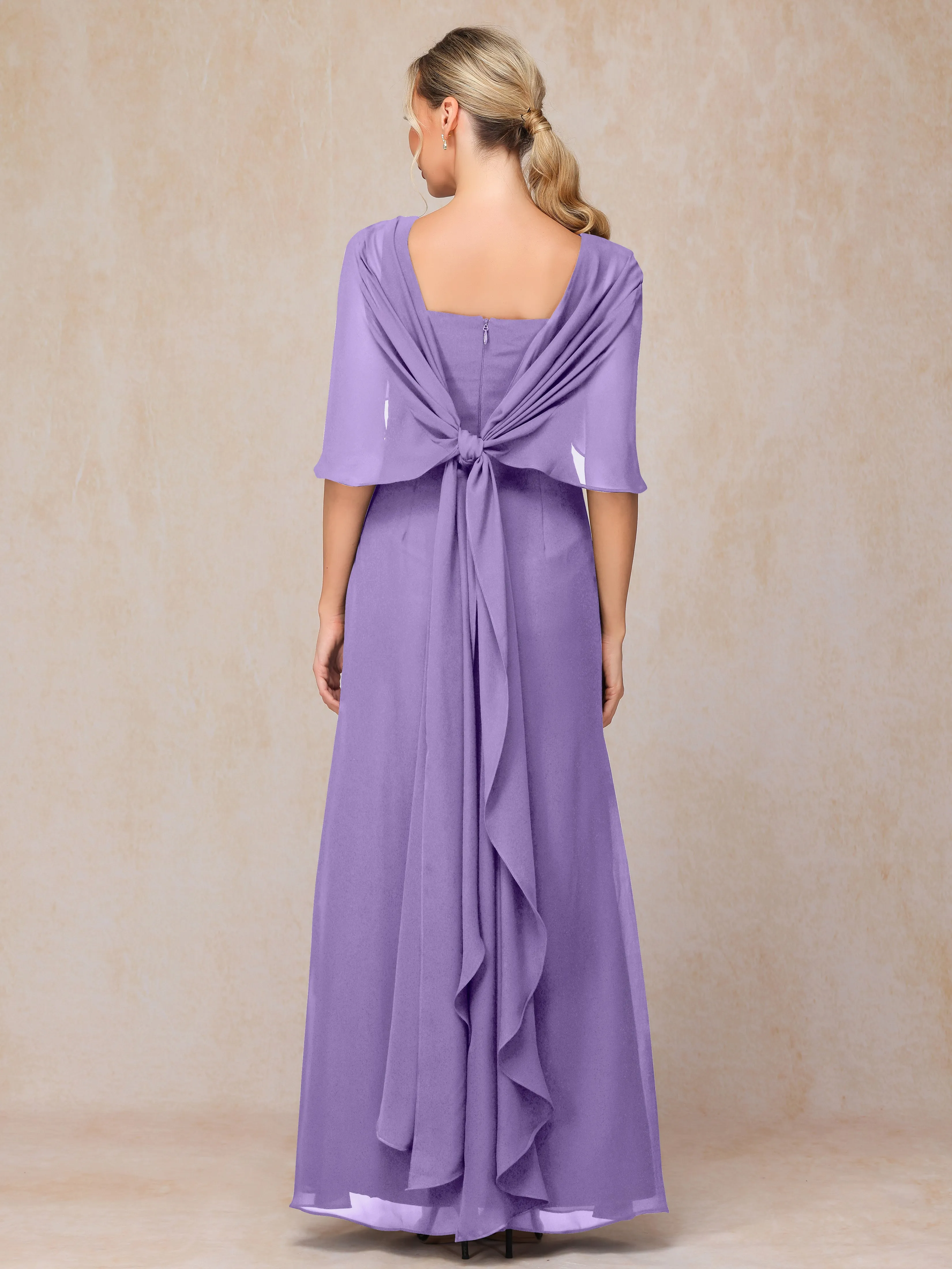 Scoop Floor Length Chiffon Mother of the Bride Dress