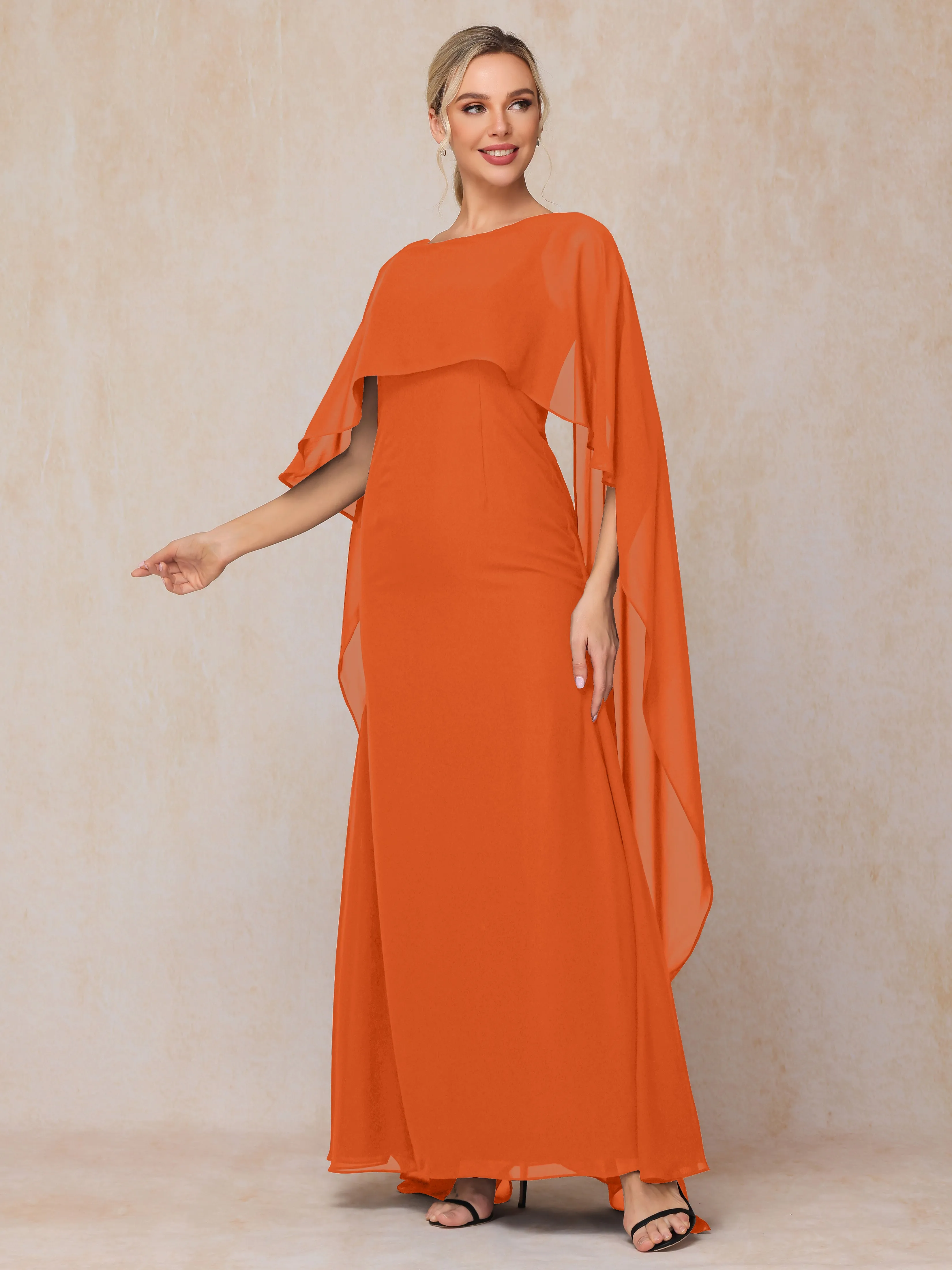 Scoop Floor Length Chiffon Mother of the Bride Dress