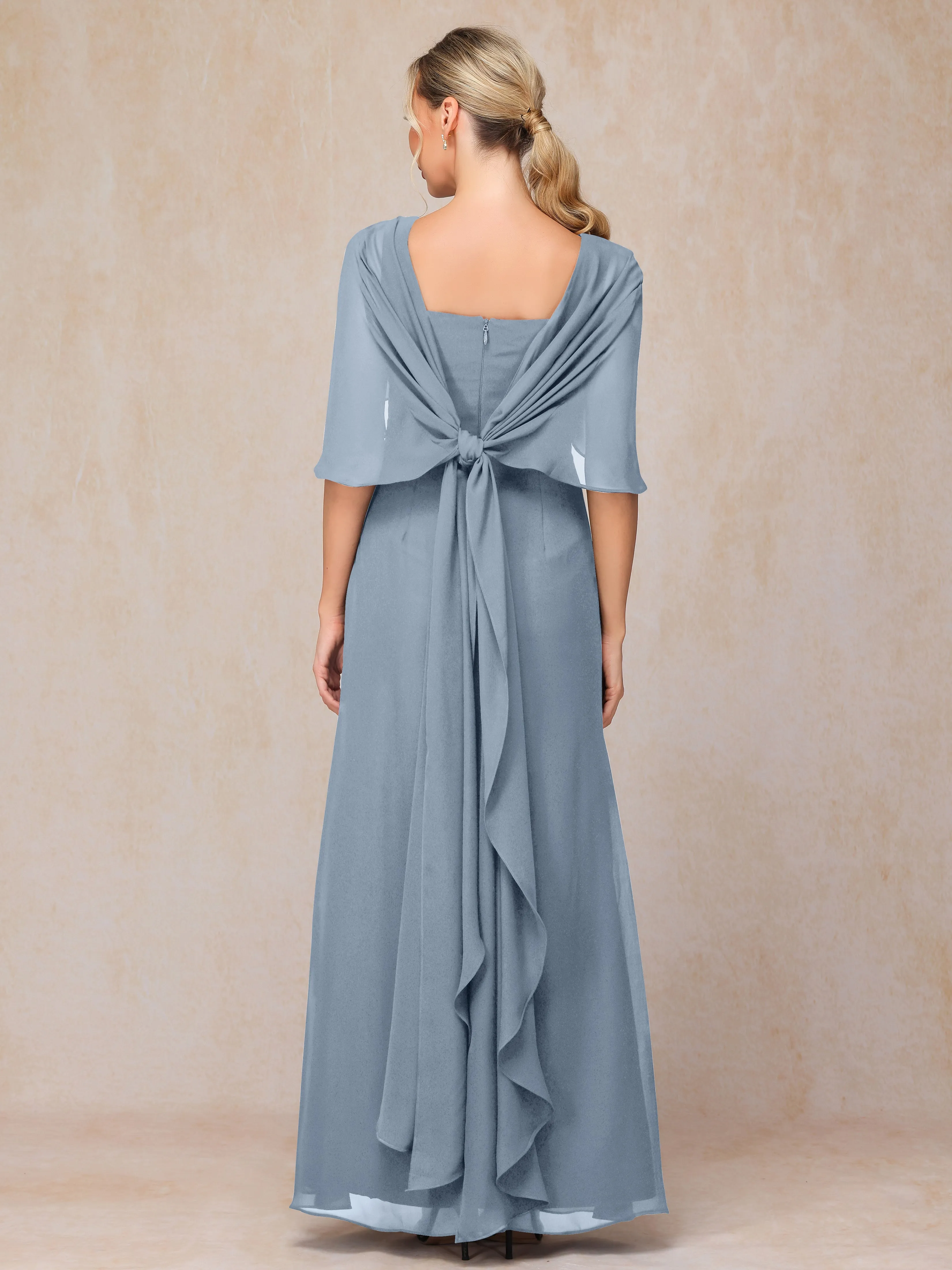 Scoop Floor Length Chiffon Mother of the Bride Dress