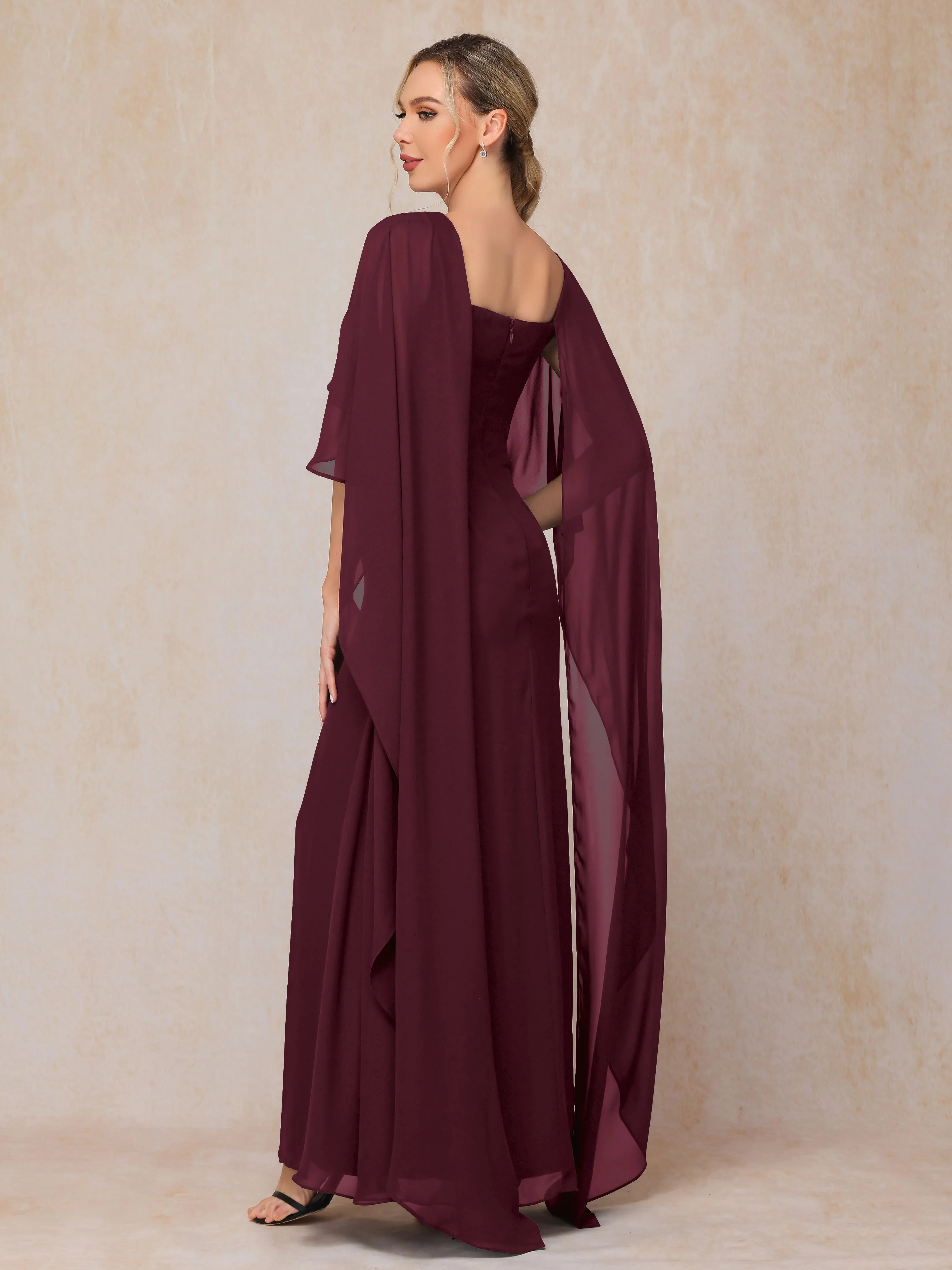 Scoop Floor Length Chiffon Mother of the Bride Dress