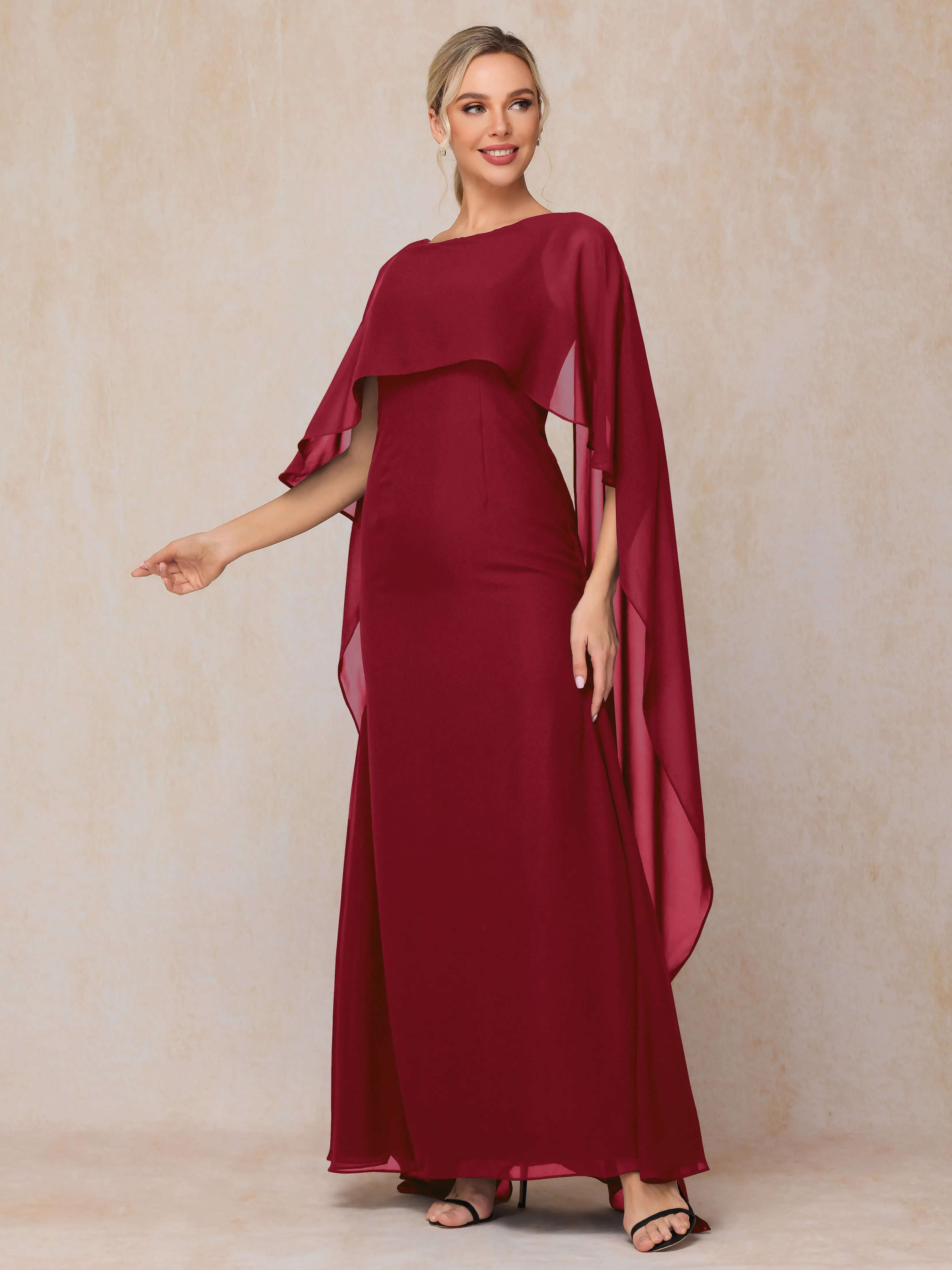 Scoop Floor Length Chiffon Mother of the Bride Dress