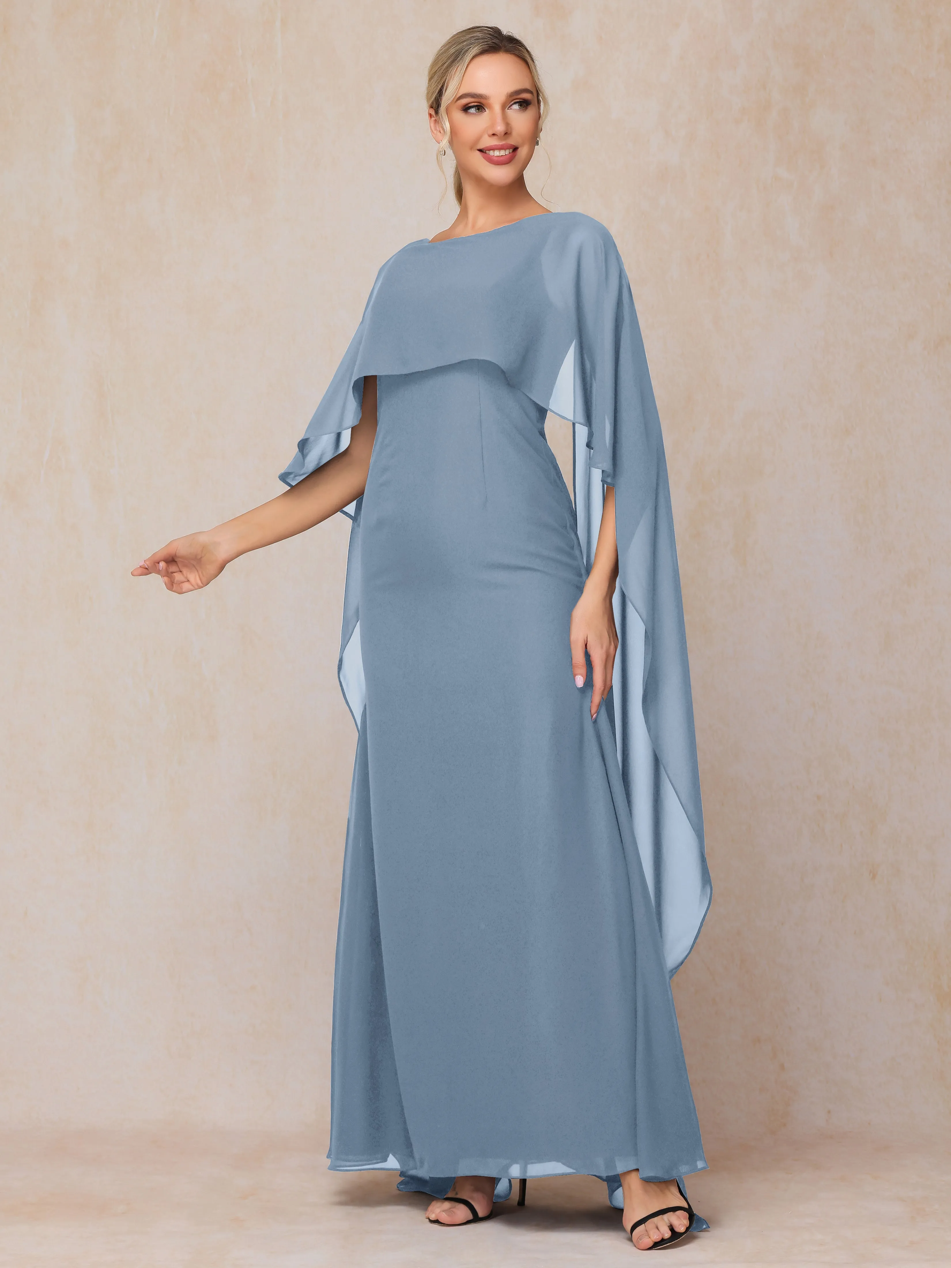 Scoop Floor Length Chiffon Mother of the Bride Dress