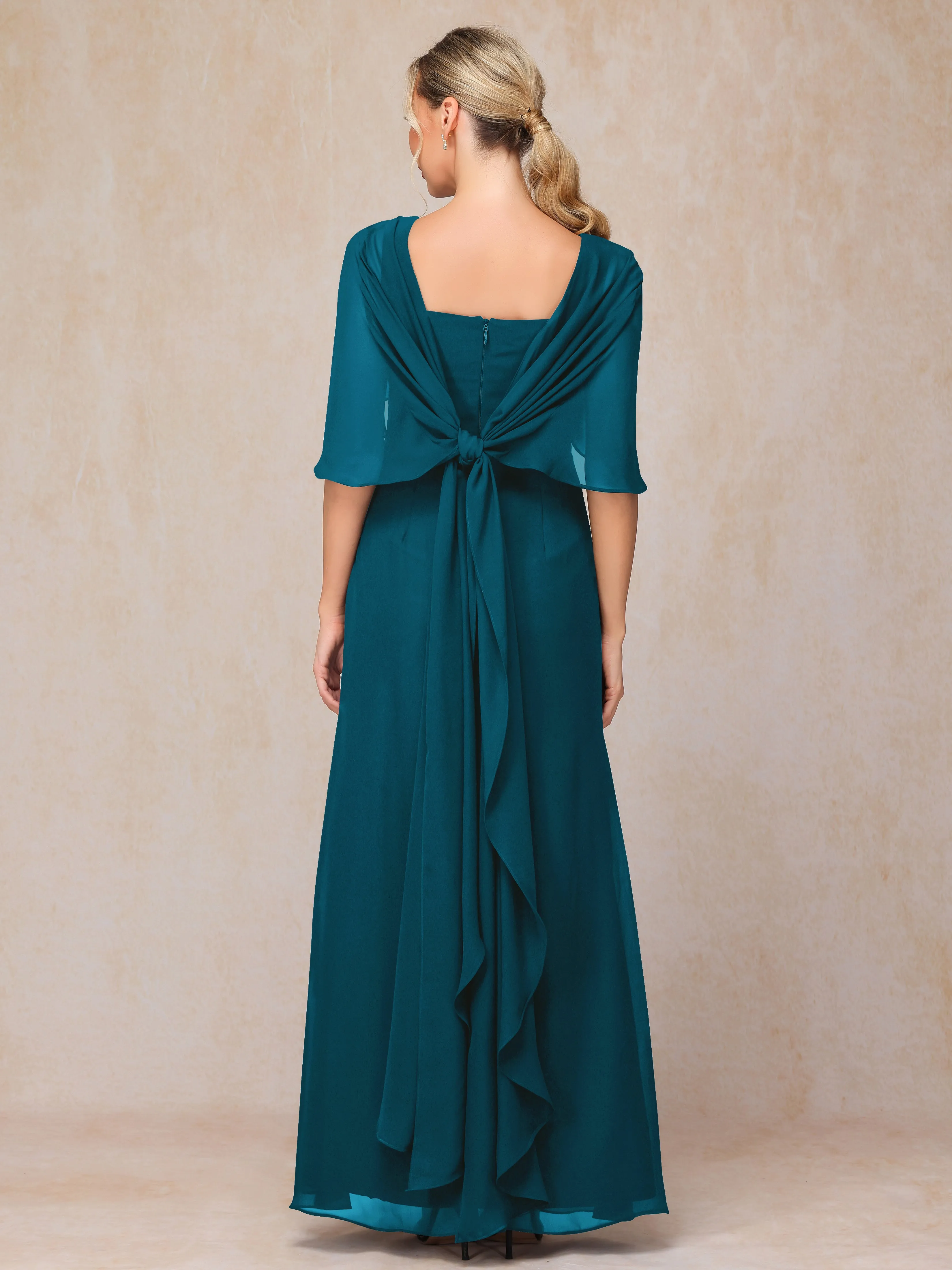 Scoop Floor Length Chiffon Mother of the Bride Dress