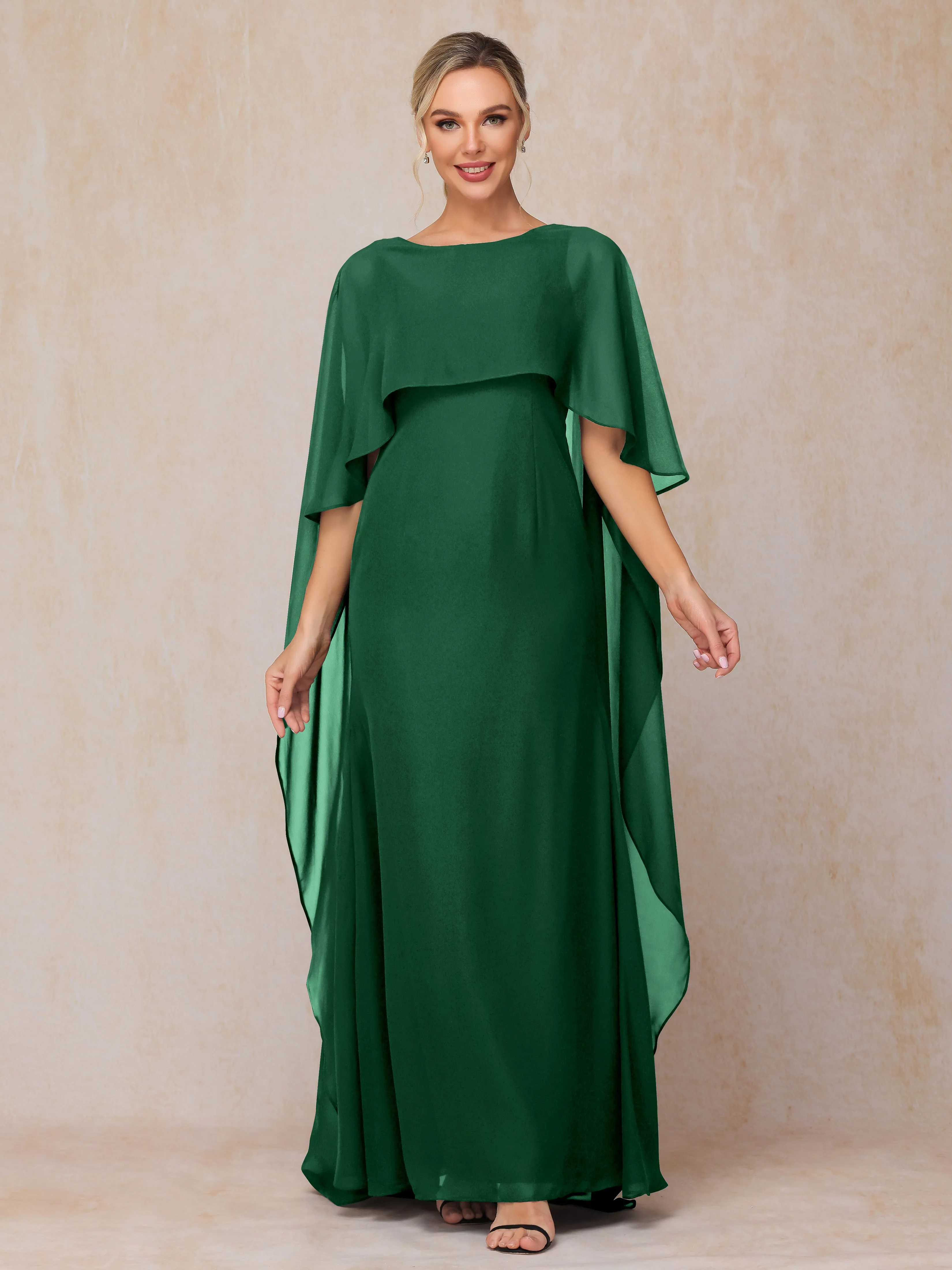 Scoop Floor Length Chiffon Mother of the Bride Dress