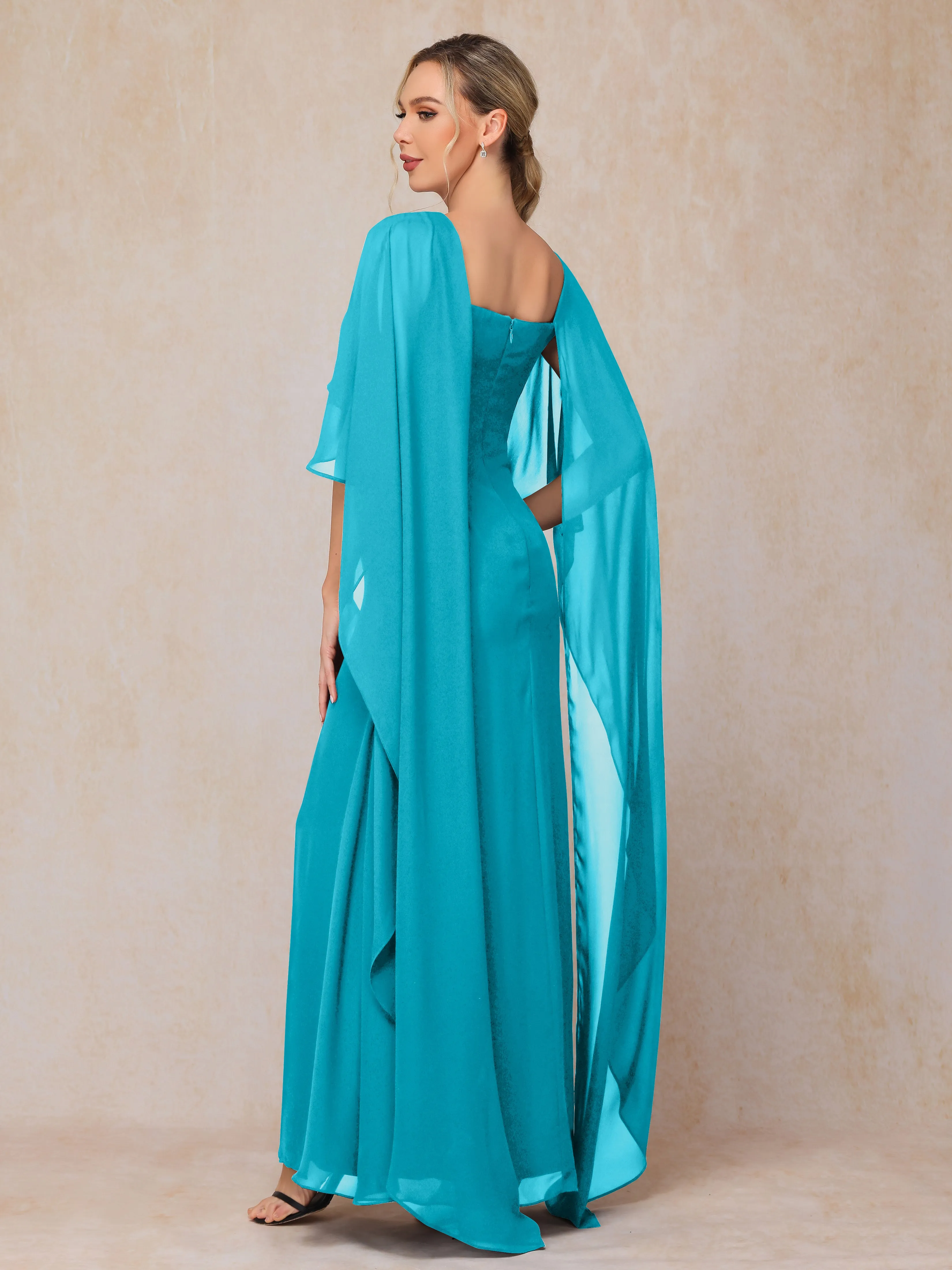 Scoop Floor Length Chiffon Mother of the Bride Dress