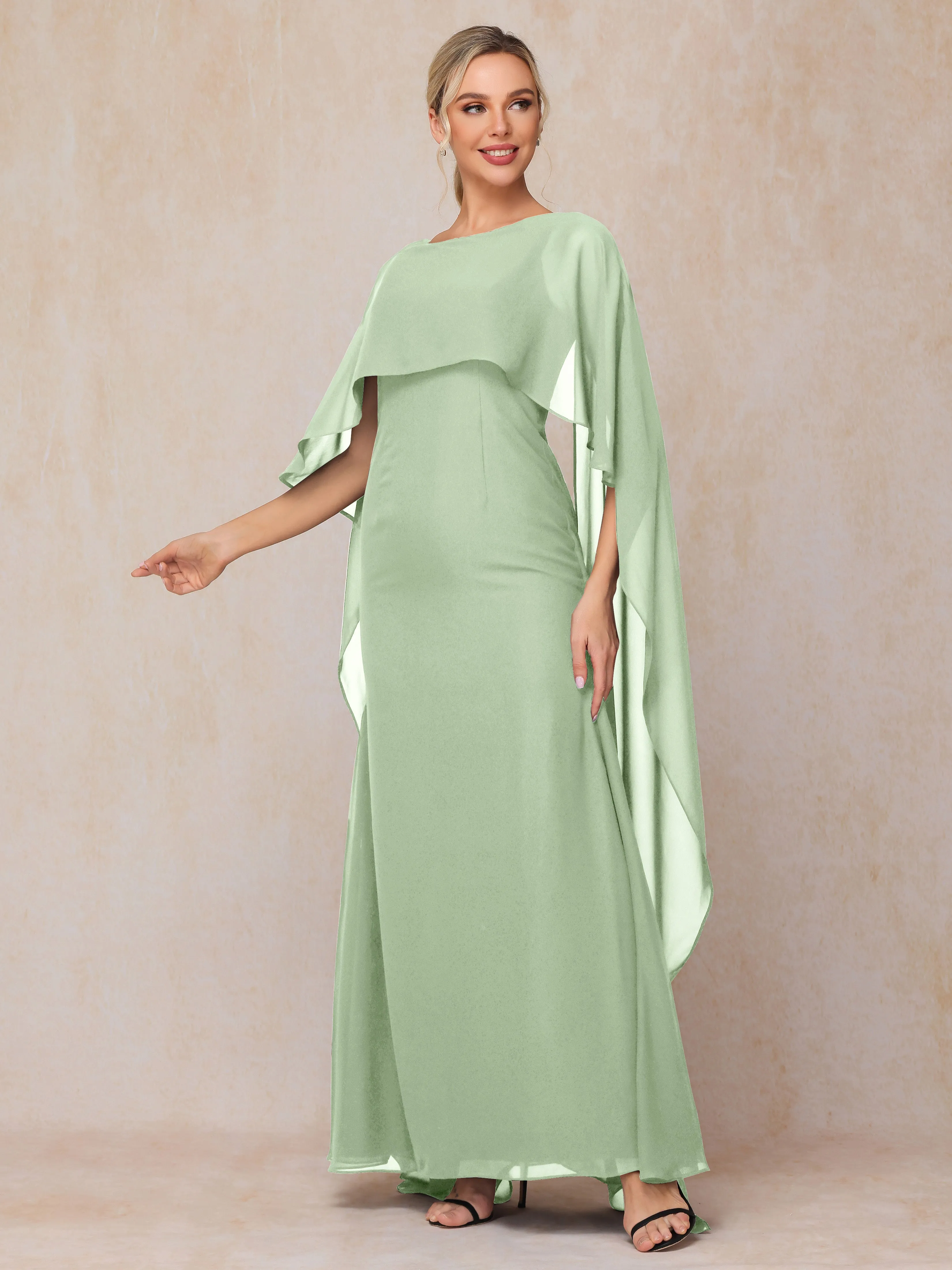 Scoop Floor Length Chiffon Mother of the Bride Dress