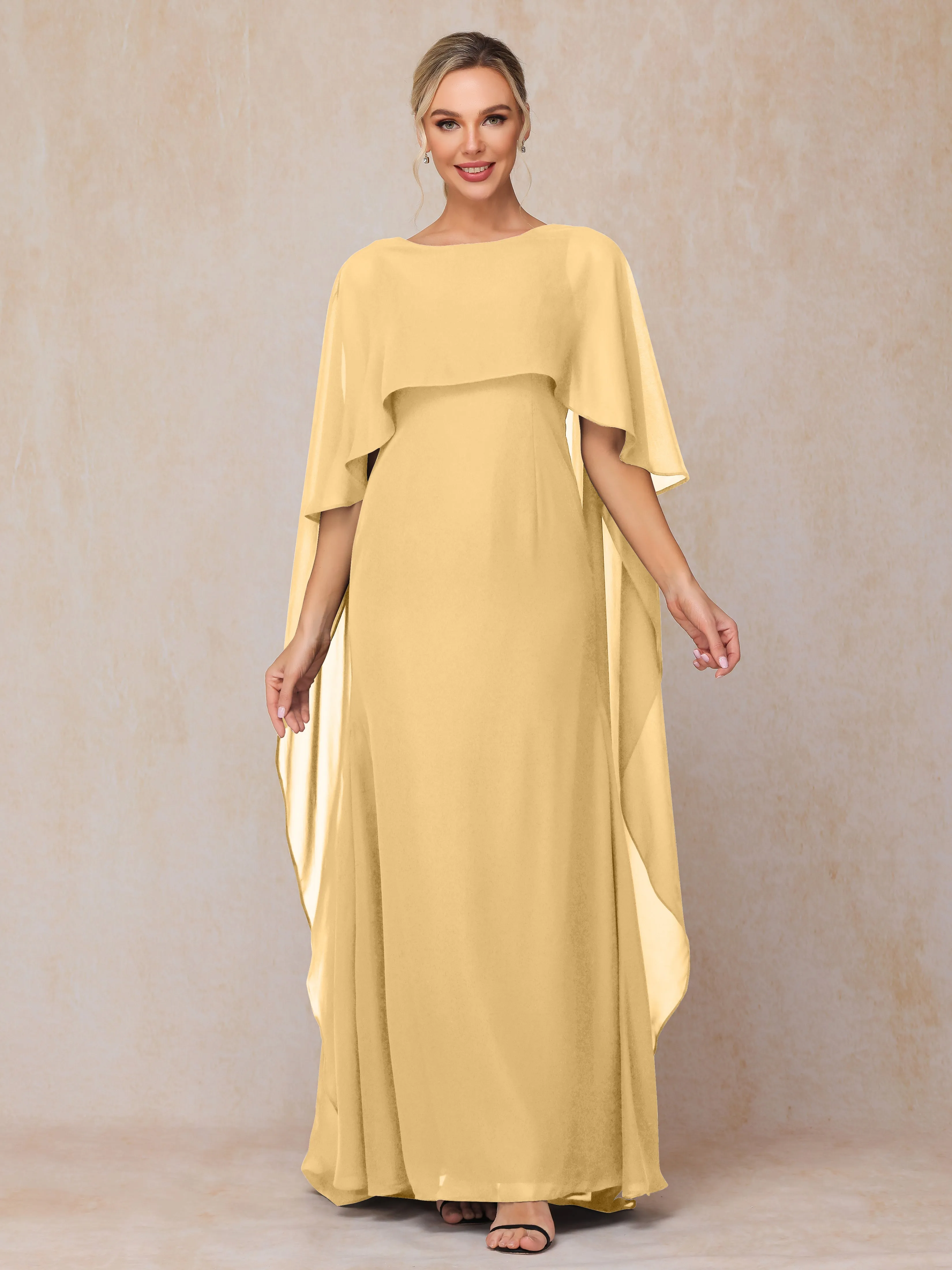 Scoop Floor Length Chiffon Mother of the Bride Dress