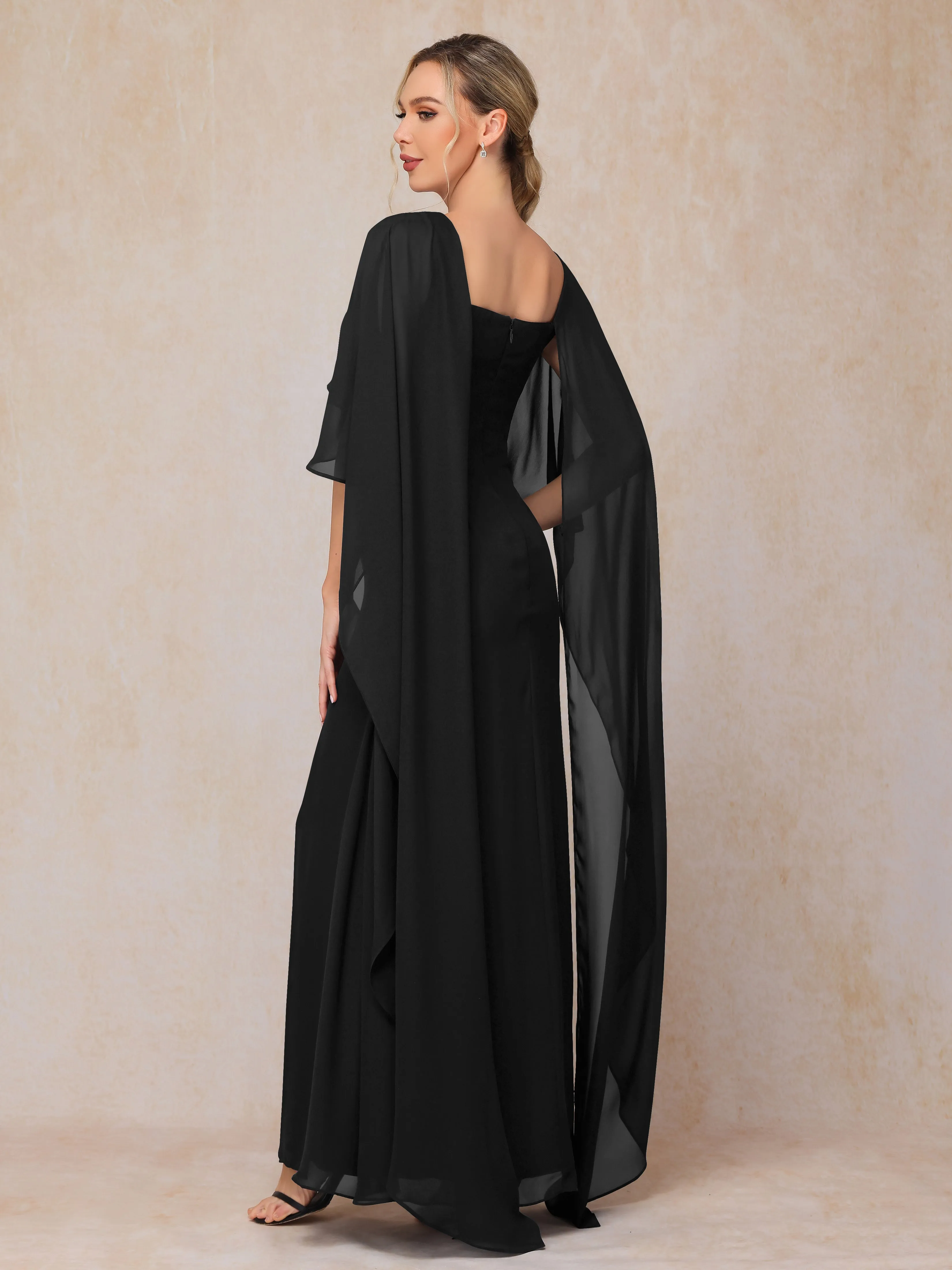 Scoop Floor Length Chiffon Mother of the Bride Dress