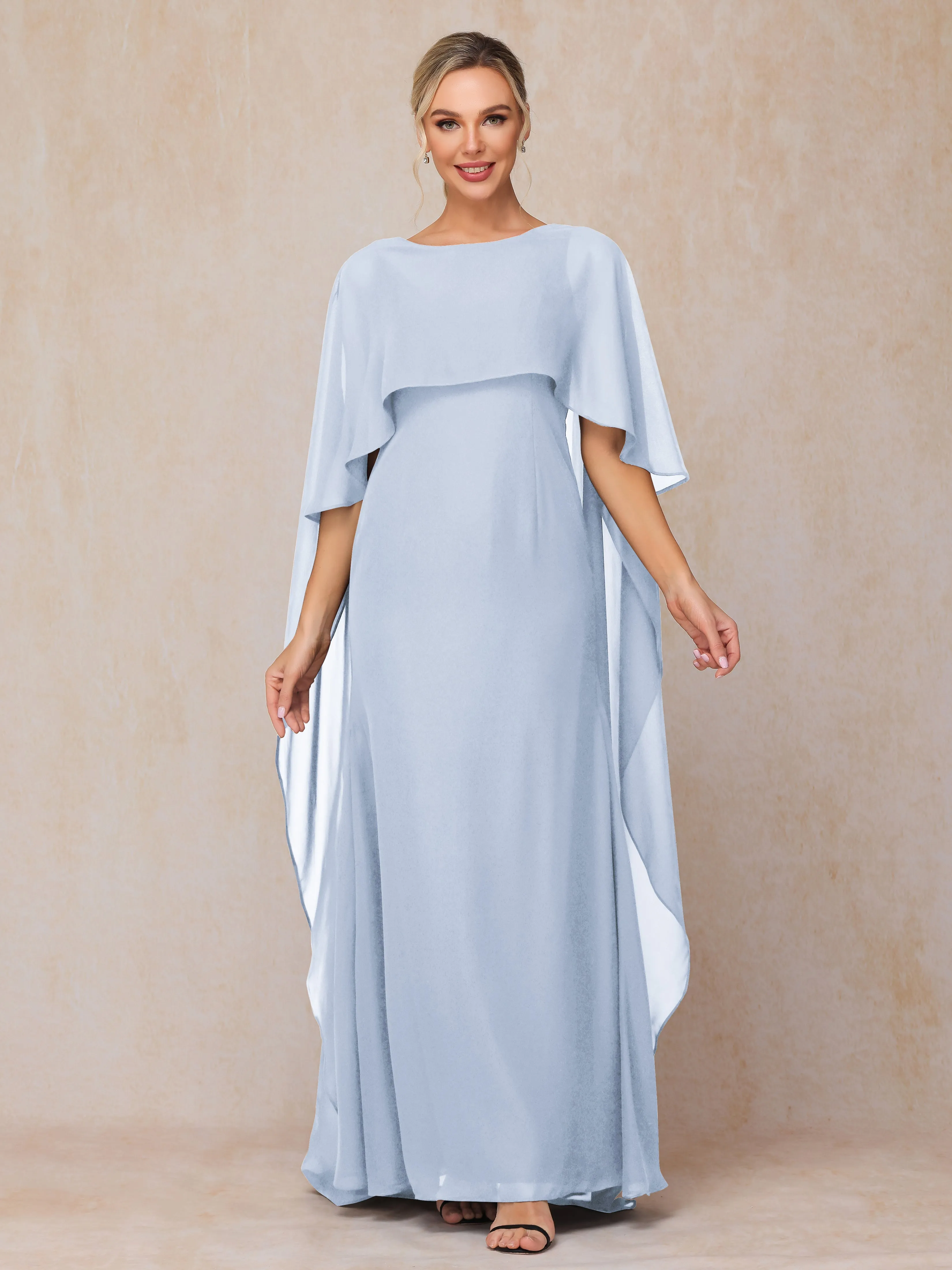 Scoop Floor Length Chiffon Mother of the Bride Dress