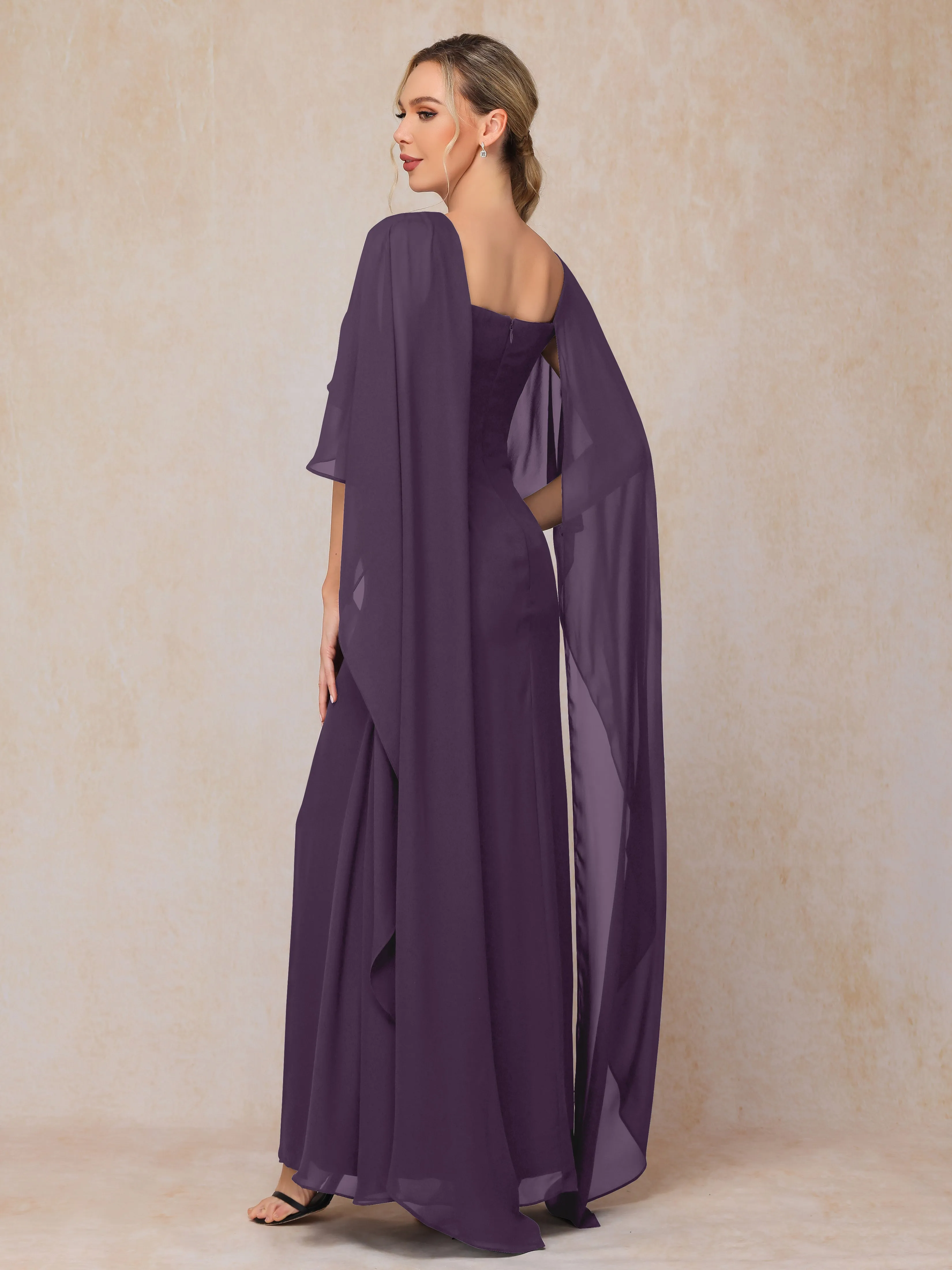 Scoop Floor Length Chiffon Mother of the Bride Dress