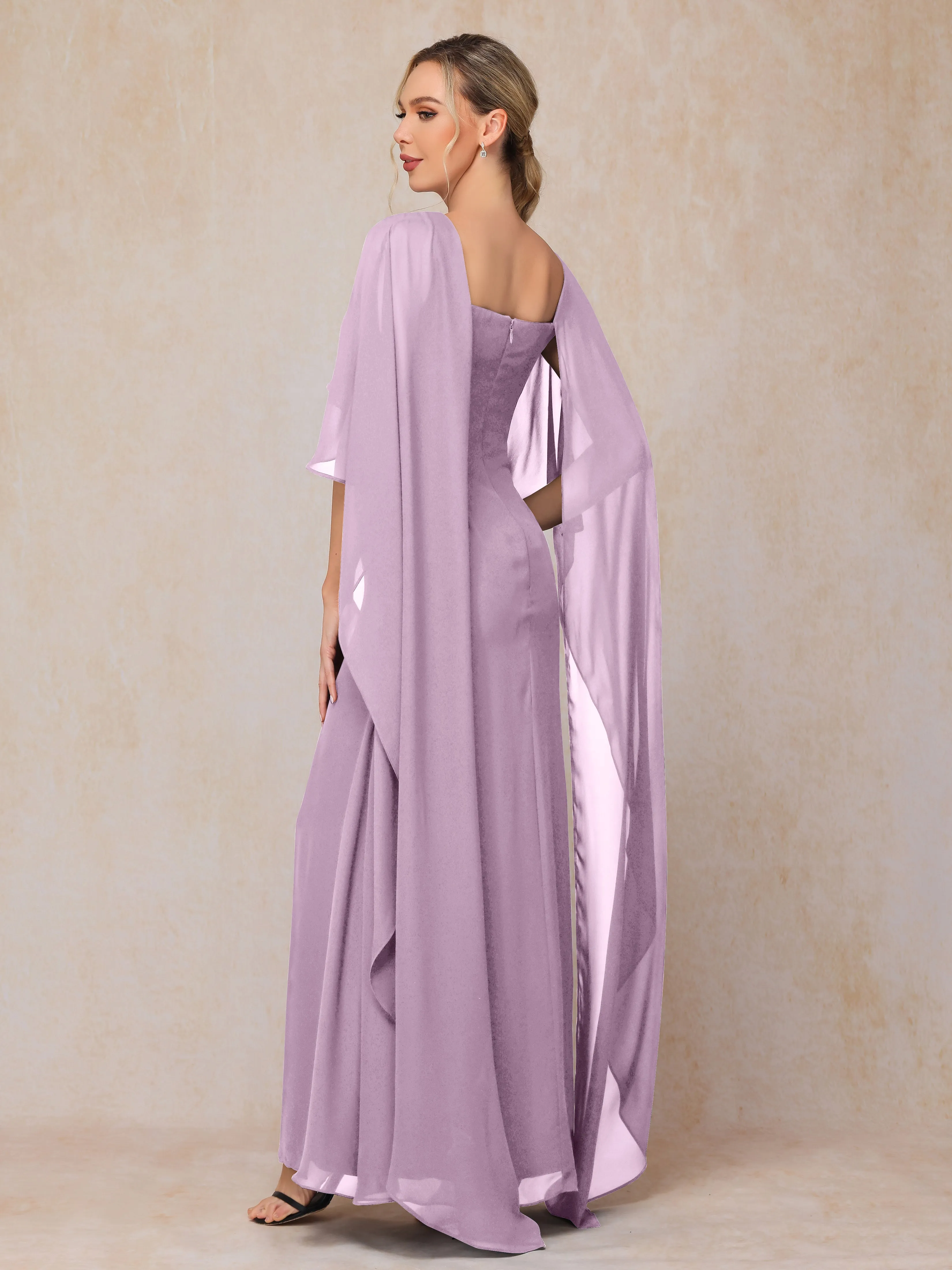 Scoop Floor Length Chiffon Mother of the Bride Dress