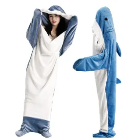 Shark Blanket Sleeping Bag Loose Onesies Pajamas Adult Super Soft Fleece Hoodie