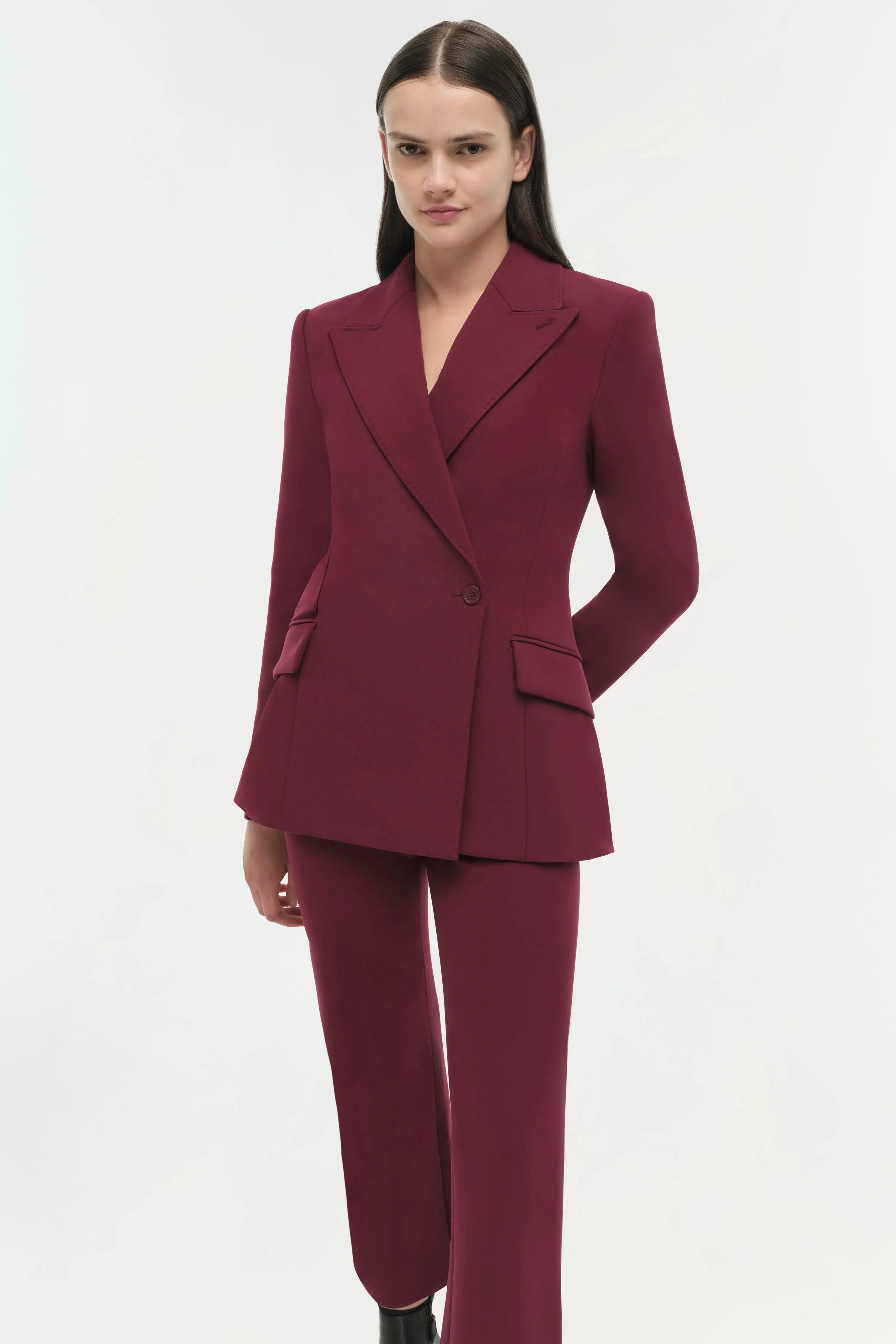 SIMKHAI - Surabhi Hourglass Blazer in Oxblood