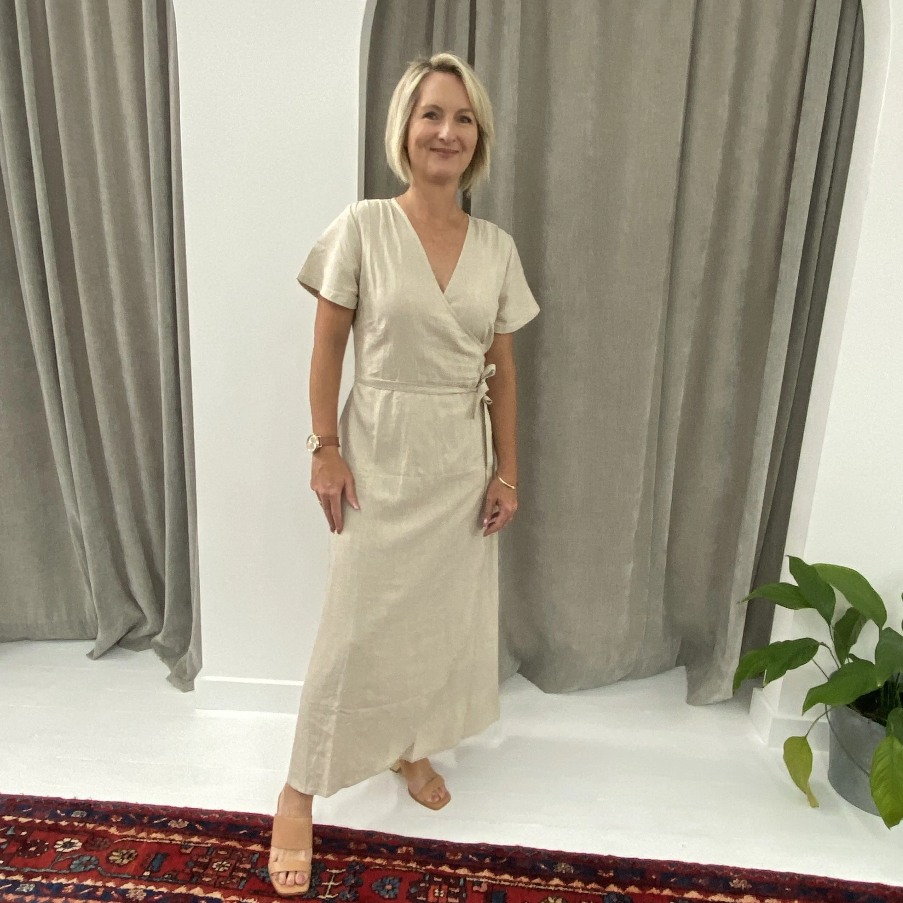 Somebody's Story Wrap Dress - Natural