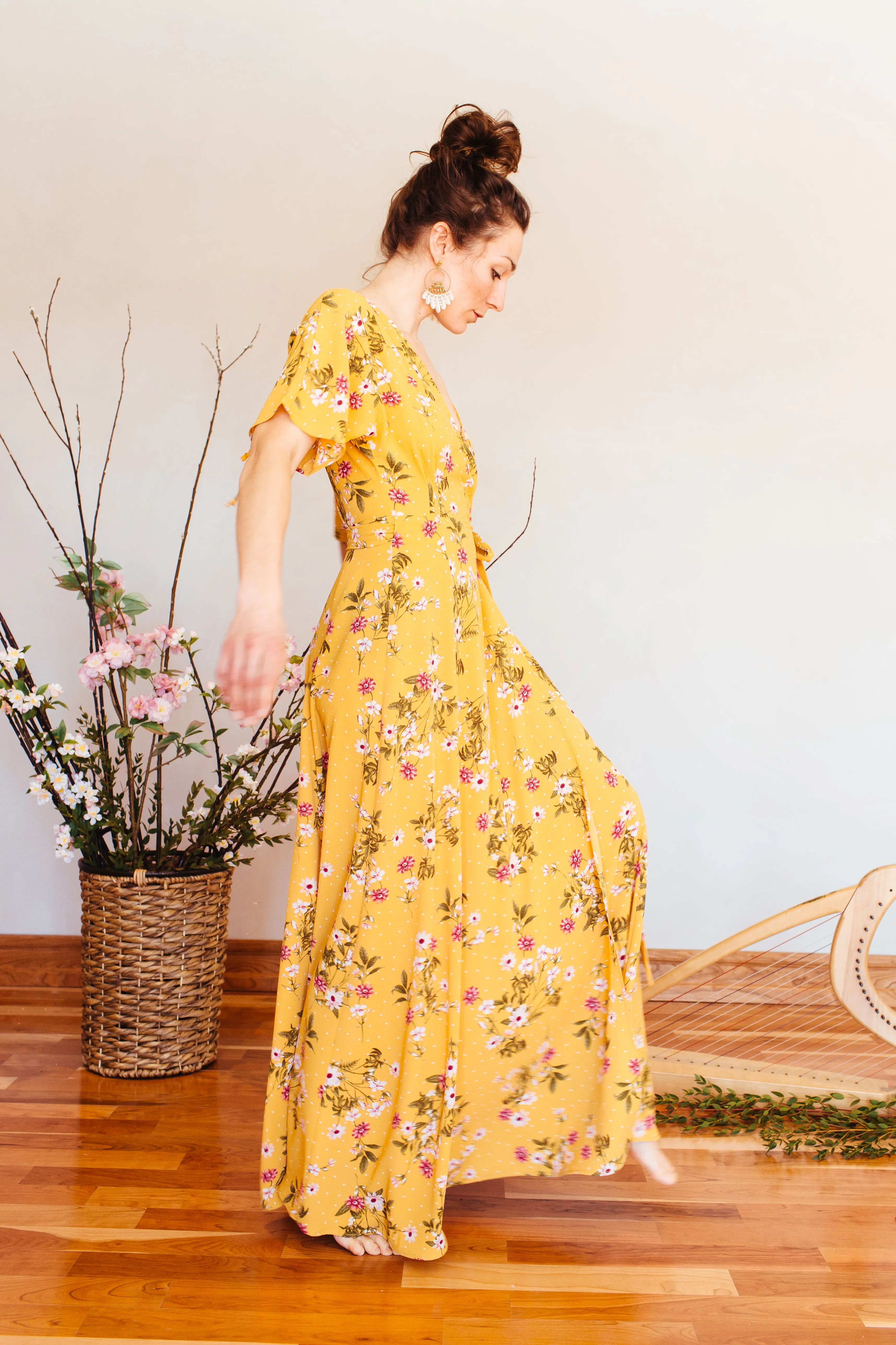 Sun-Shiny Days // Sufi Dress in Yellow Flowers