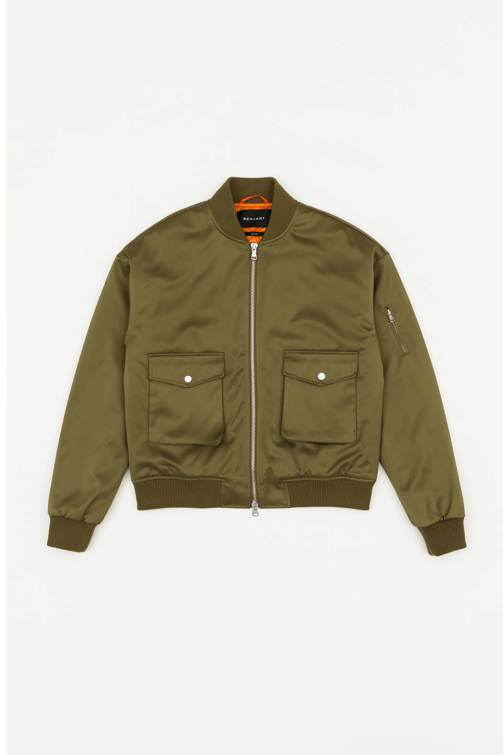 The Bomber Jacket (Satin Edition) - Khaki