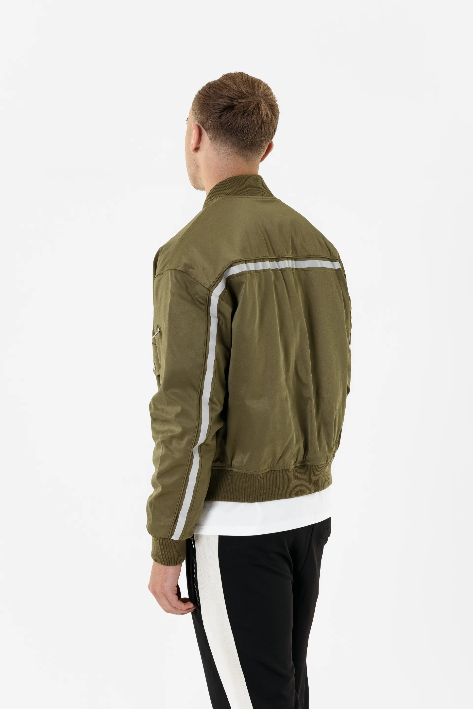 The Bomber Jacket (Satin Edition) - Khaki