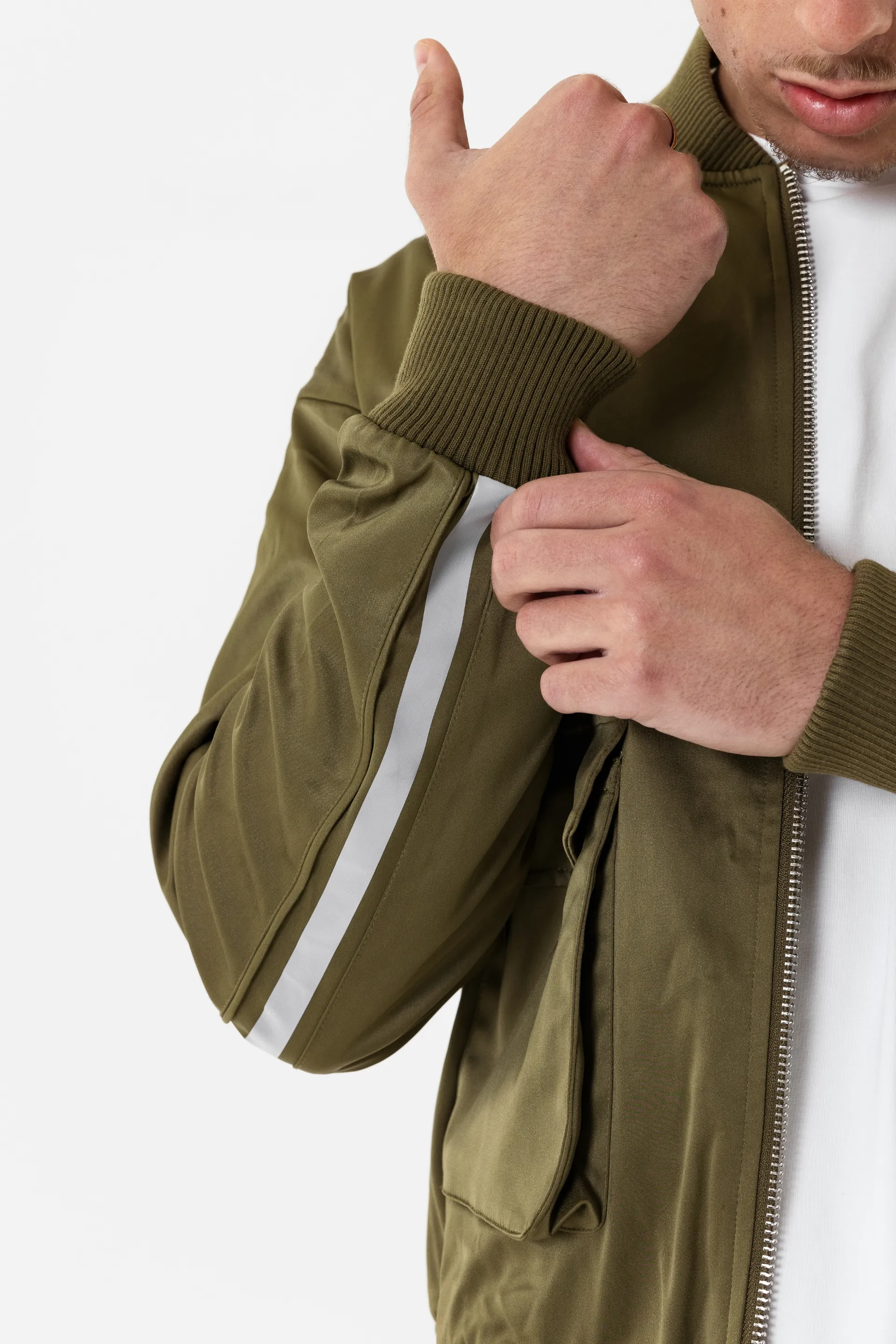 The Bomber Jacket (Satin Edition) - Khaki