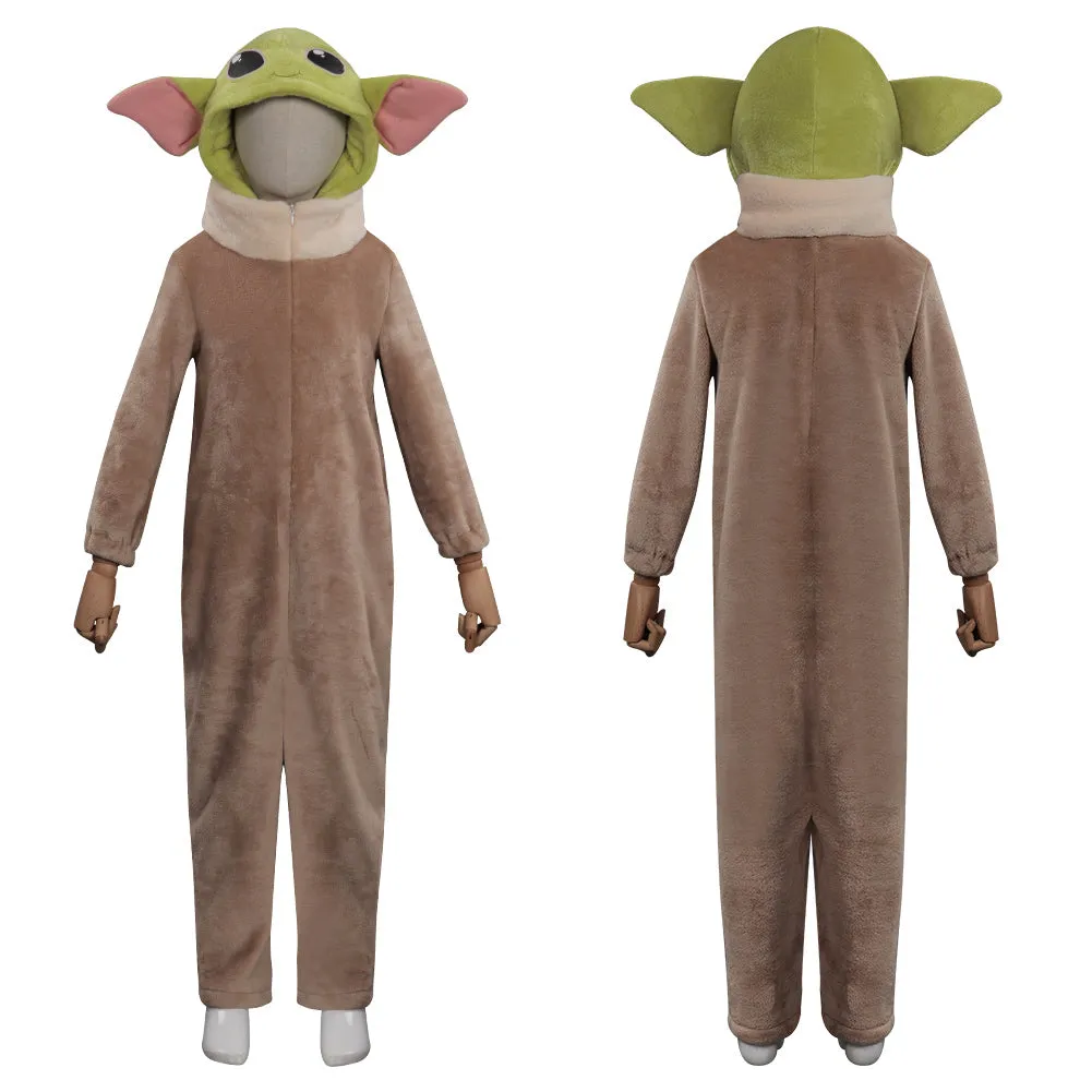 The Mando Baby Yoda Jumpsuit Sleepwear Cosplay Costume for Kids Children