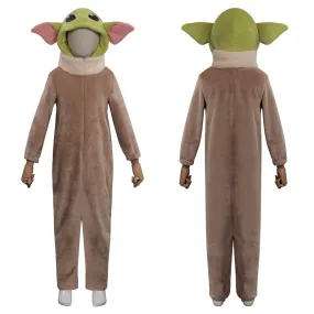 The Mando Baby Yoda Jumpsuit Sleepwear Cosplay Costume for Kids Children