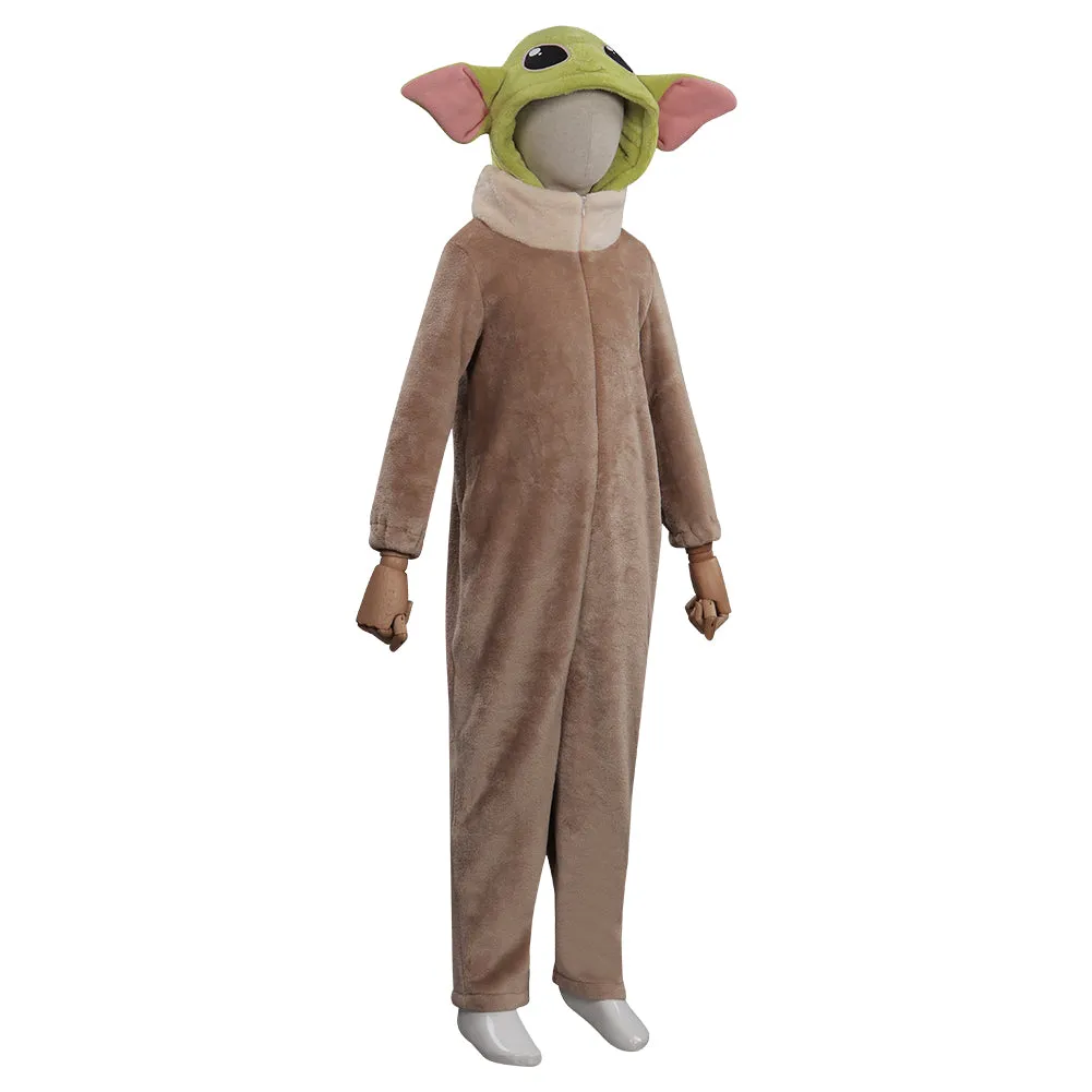 The Mando Baby Yoda Jumpsuit Sleepwear Cosplay Costume for Kids Children