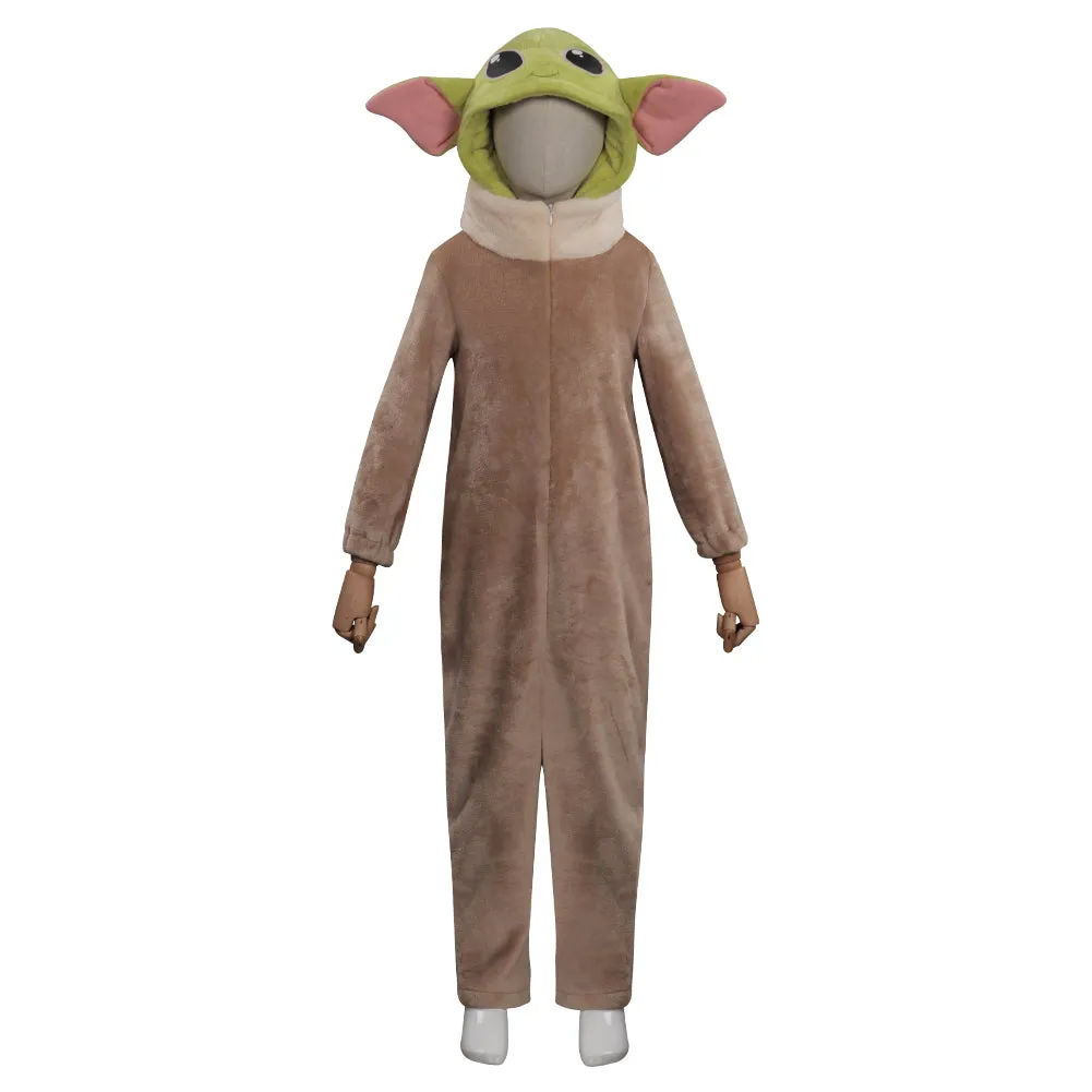 The Mando Baby Yoda Jumpsuit Sleepwear Cosplay Costume for Kids Children