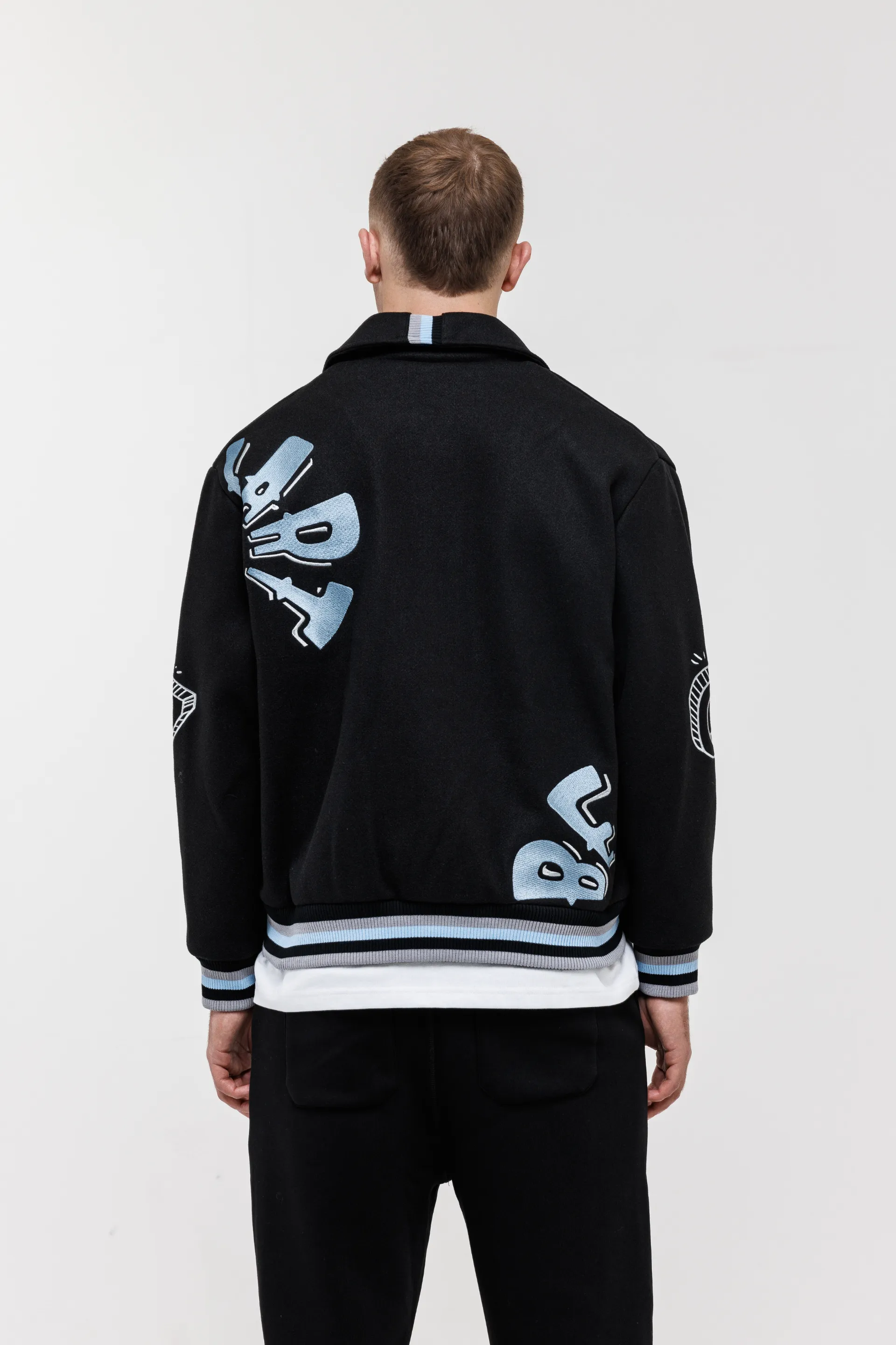 The Pop Art Varsity Jacket - Black