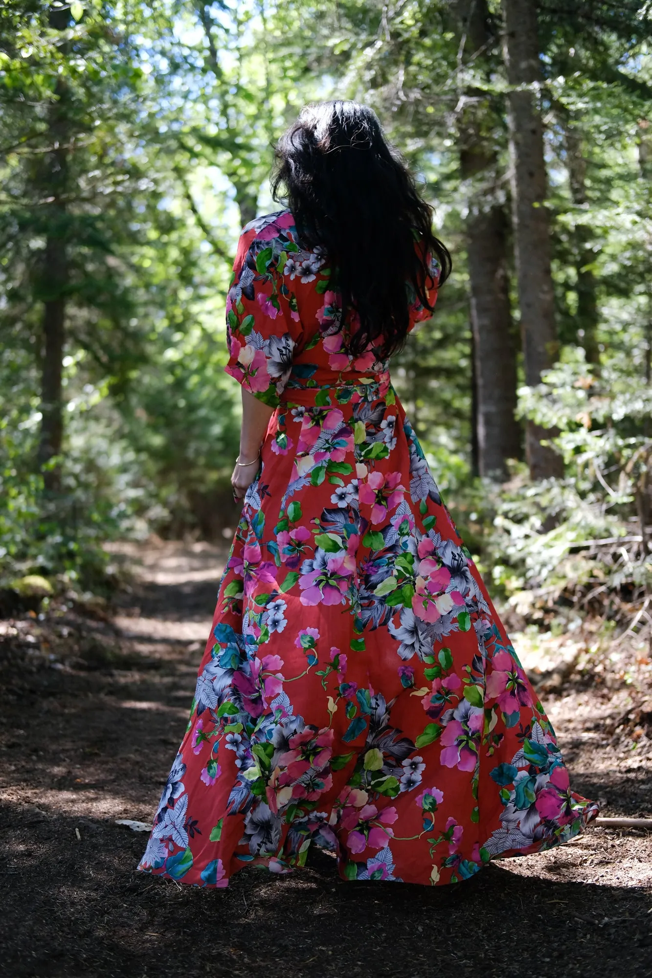 The Sufi Dress // Cranberry Red Flowers